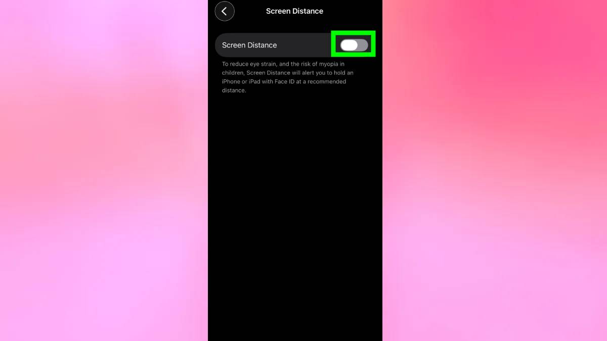 מרחק המסך כבוי באייפון