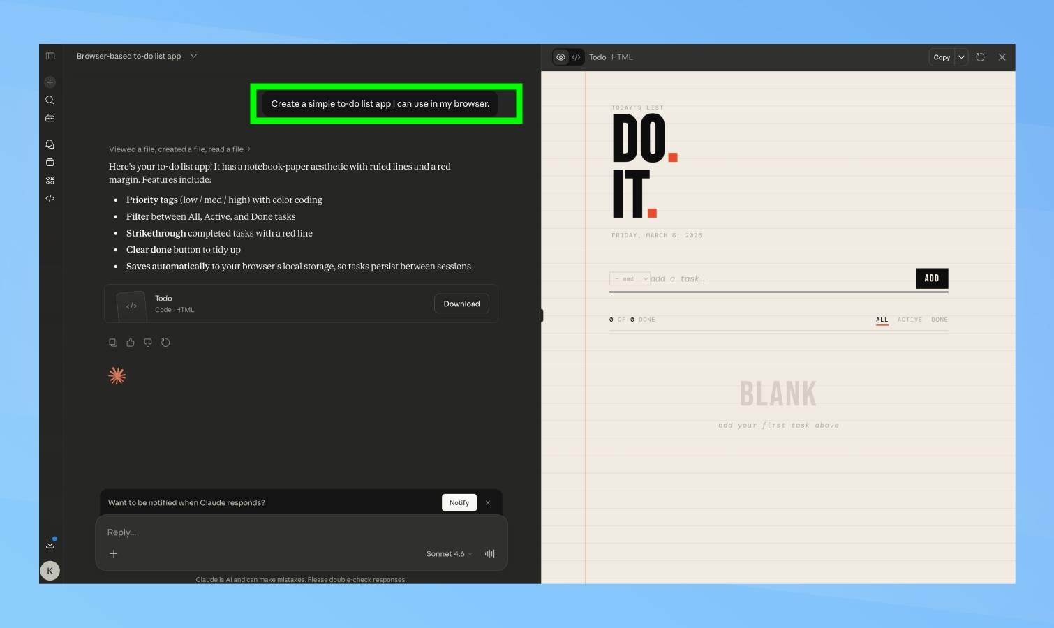 הנחיה פשוטה לקידוד אווירה בקלוד