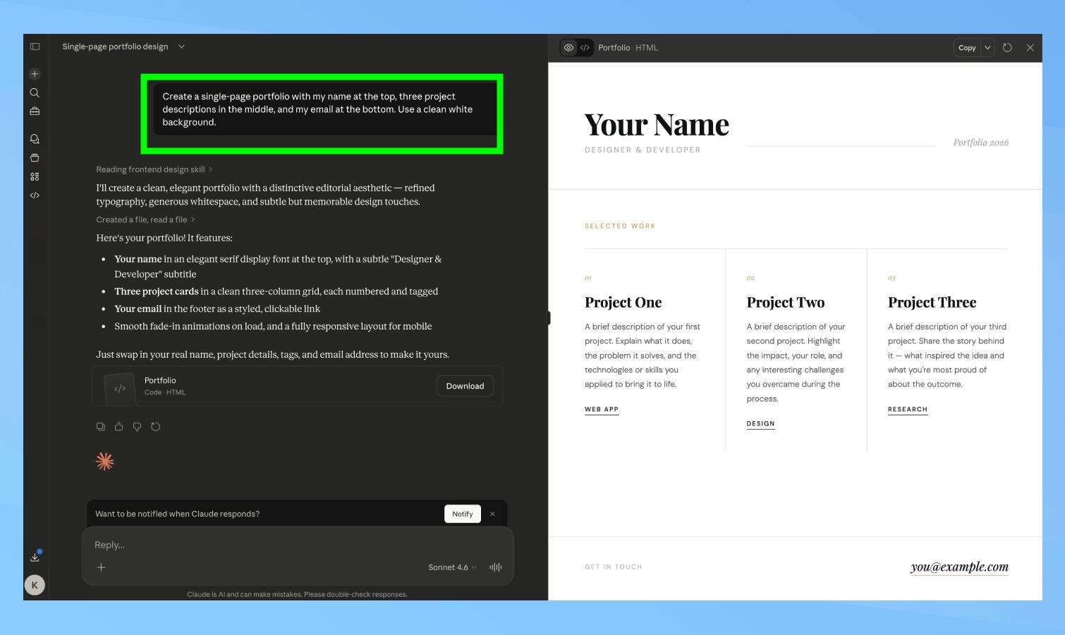 הנחיה ספציפית לקידוד אווירה בקלוד