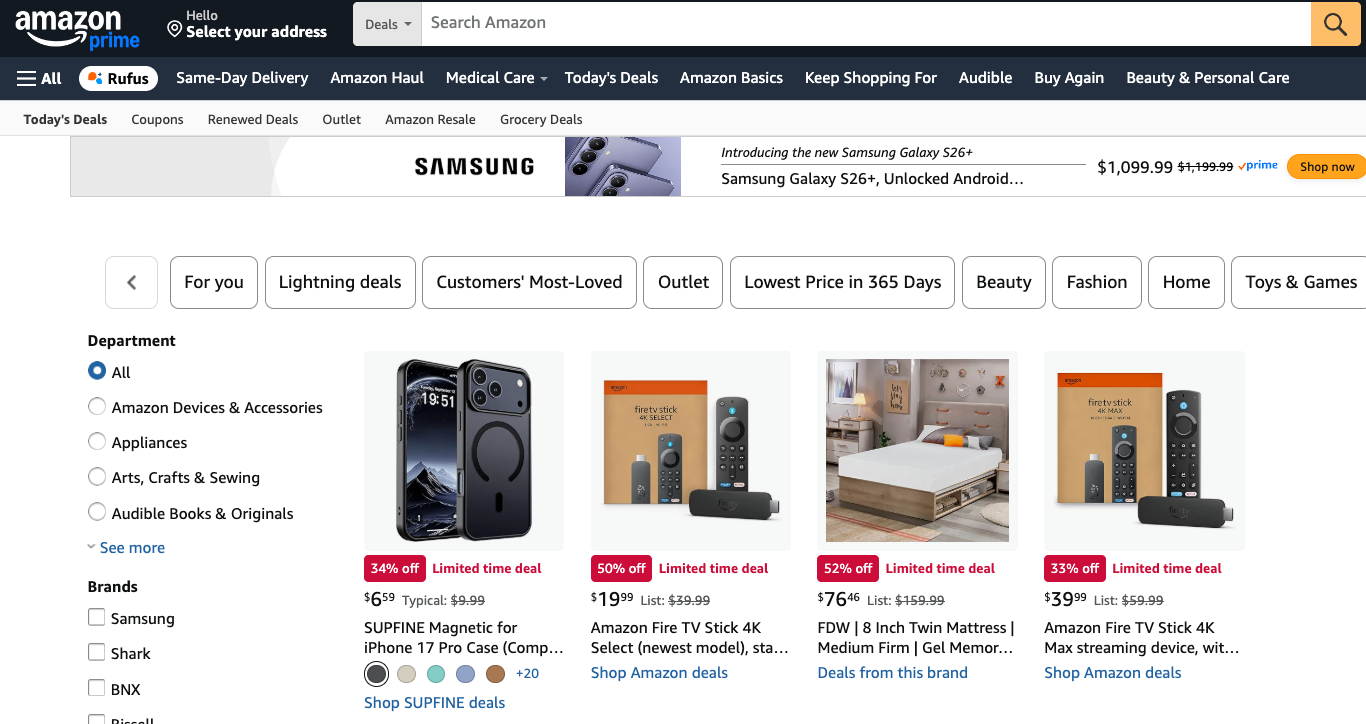 הפסקת אמזון במרץ 2026.