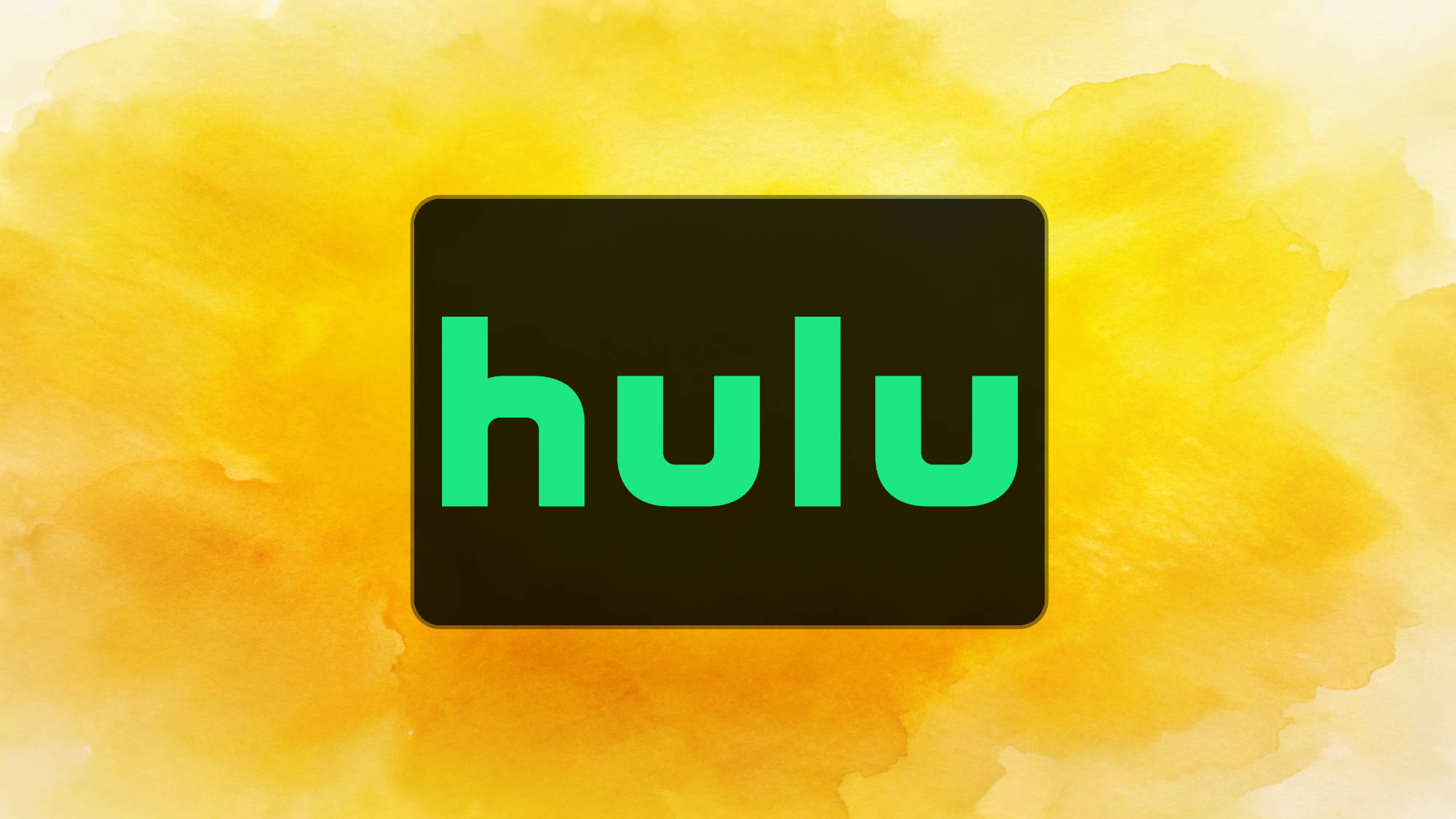 לוגו Hulu על רקע צהוב
