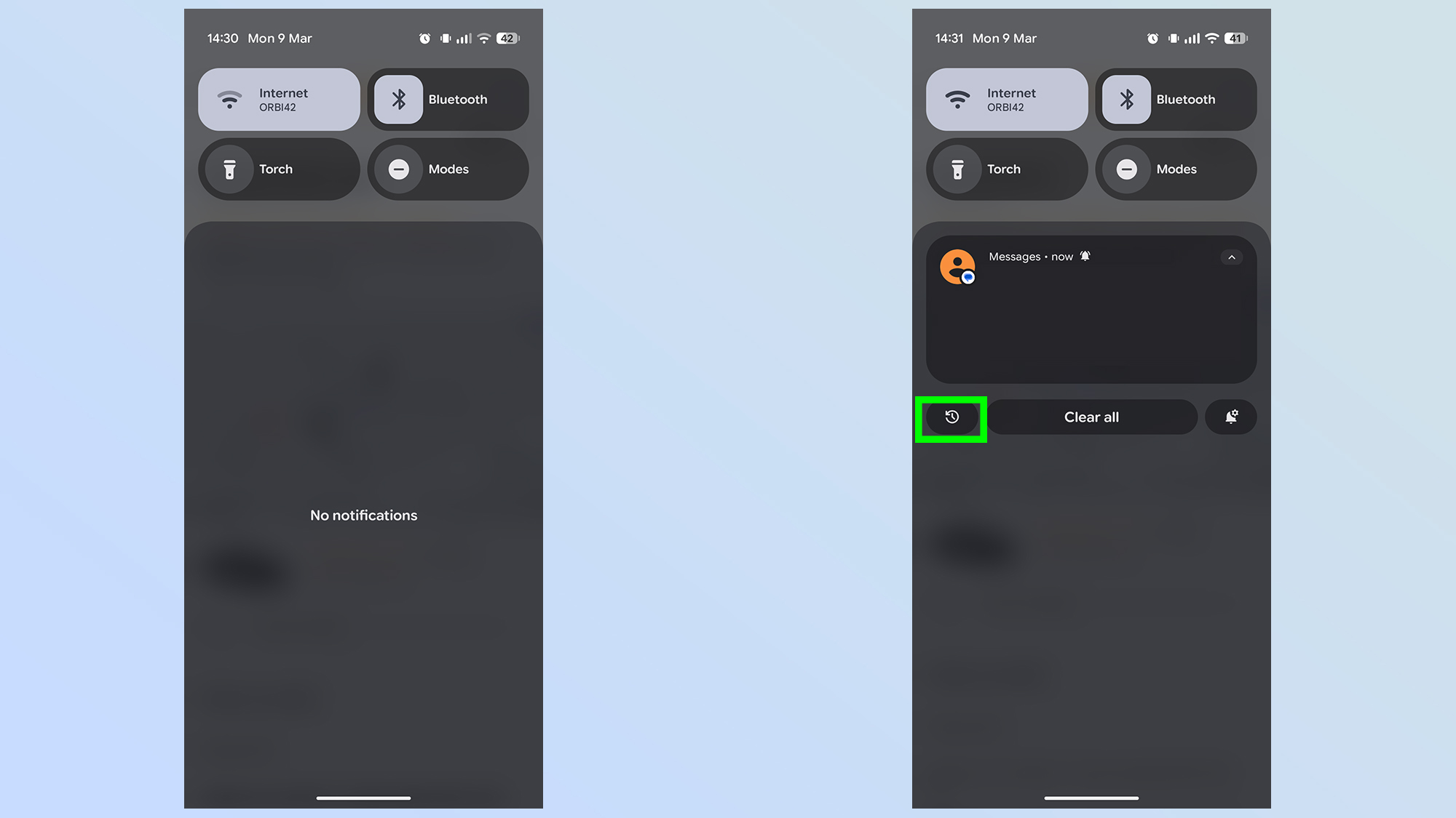 כיצד להפעיל את היסטוריית ההתראות באנדרואיד