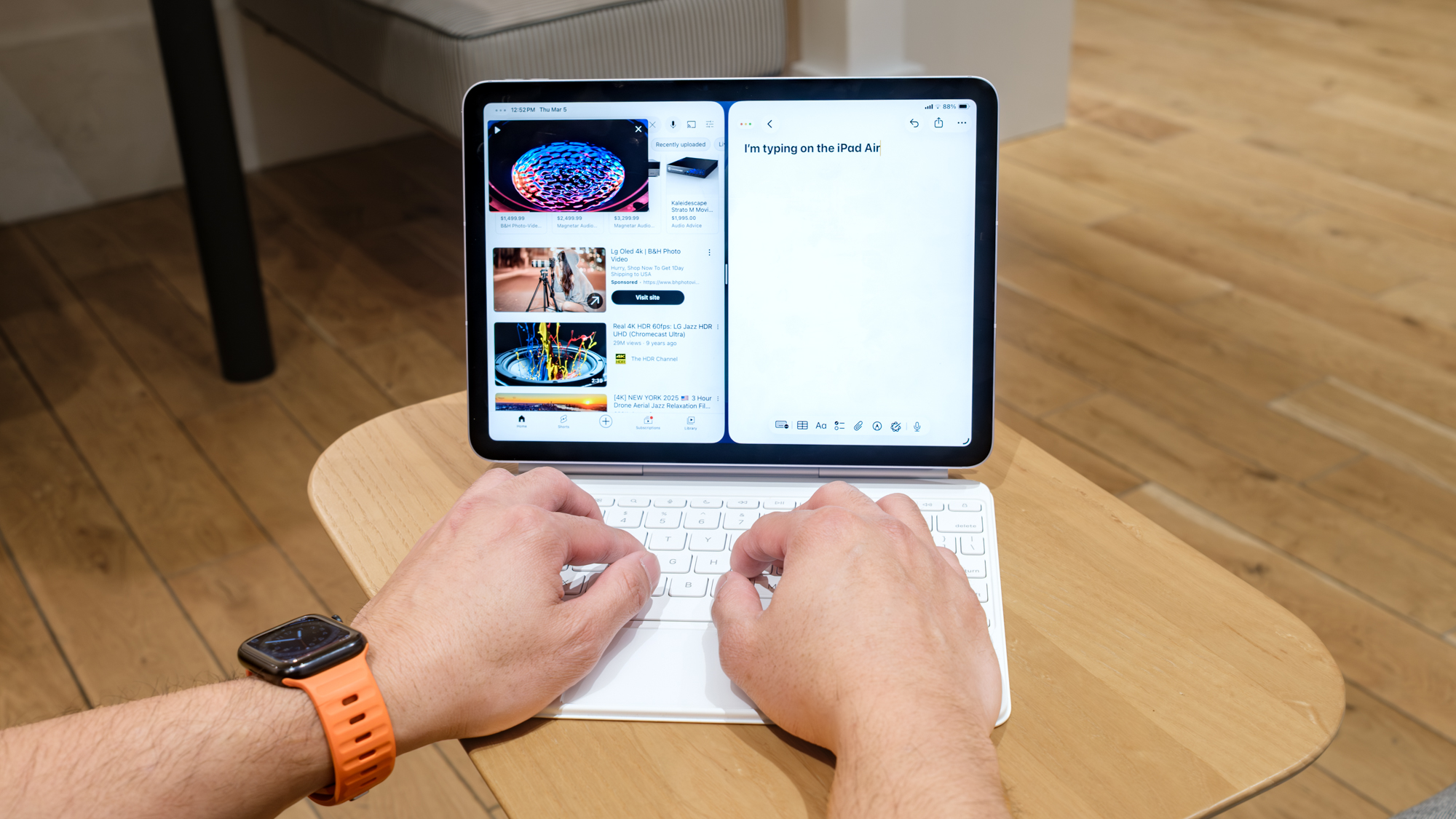 iPad Air M4 עם פוליו מקלדת קסומה