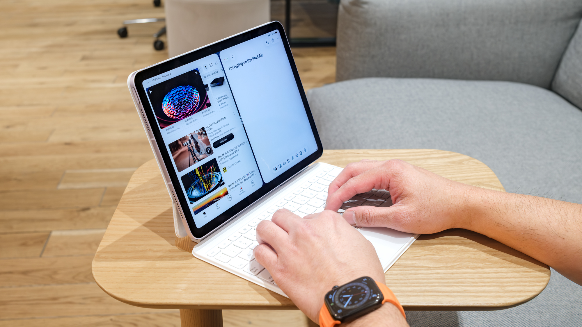 iPad Air M4 עם פוליו מקלדת קסומה