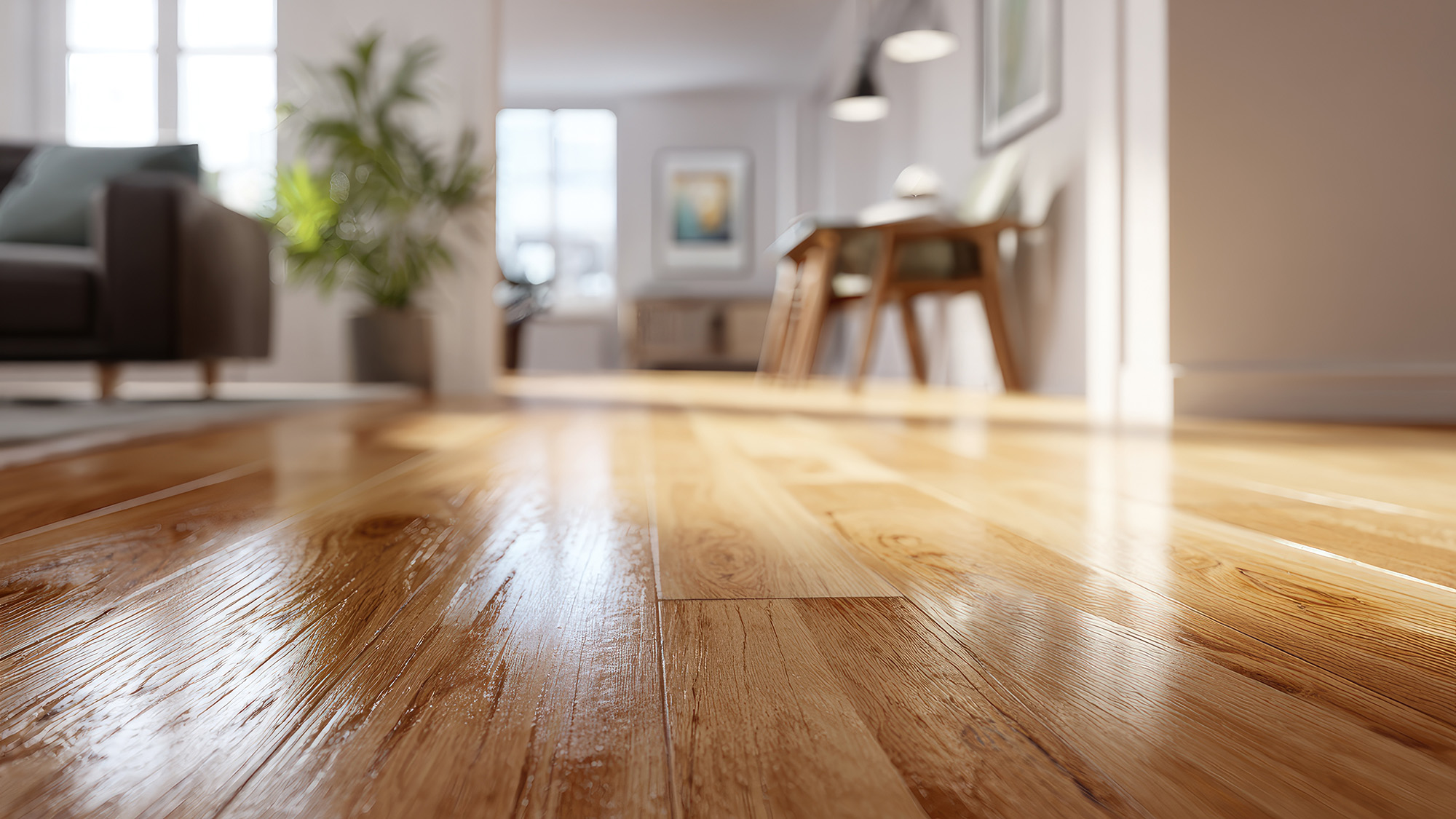 תקריב של ריצוף עץ בסלון