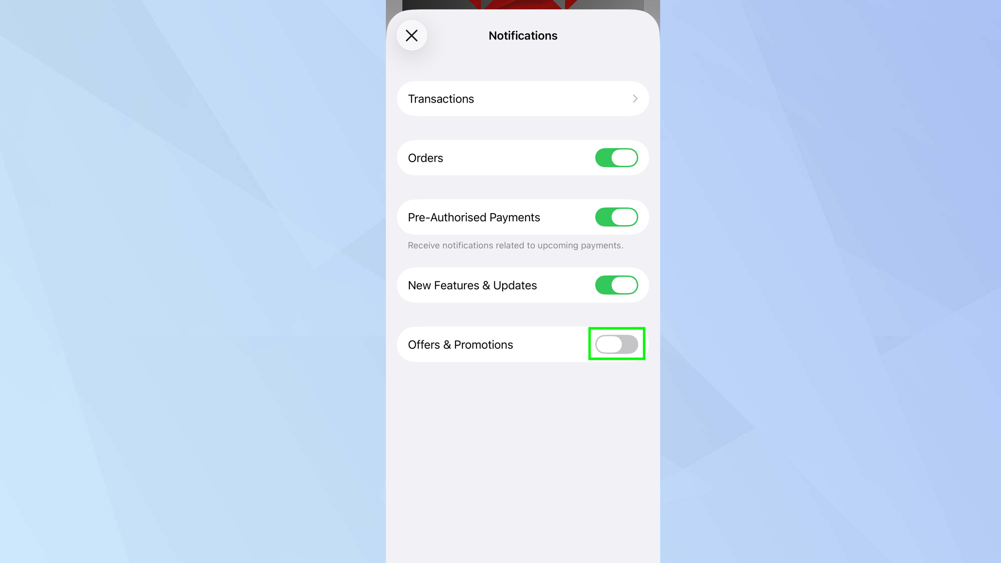 הפסק הצעות ומבצעים להופיע בארנק אפל עם הגדרה נסתרת זו 