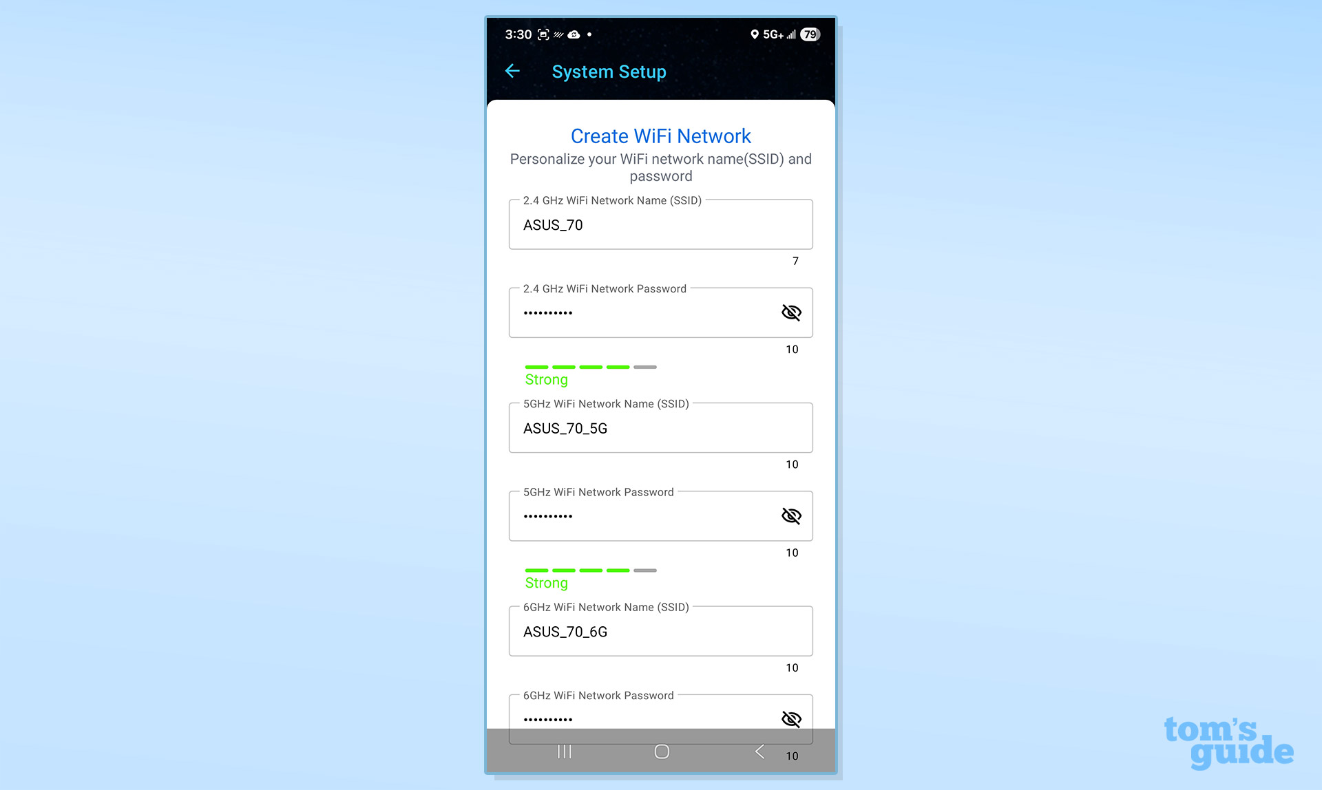 צילום מסך מאפליקציית הנתב של Asus ROG Rapture GT-BE19000AI