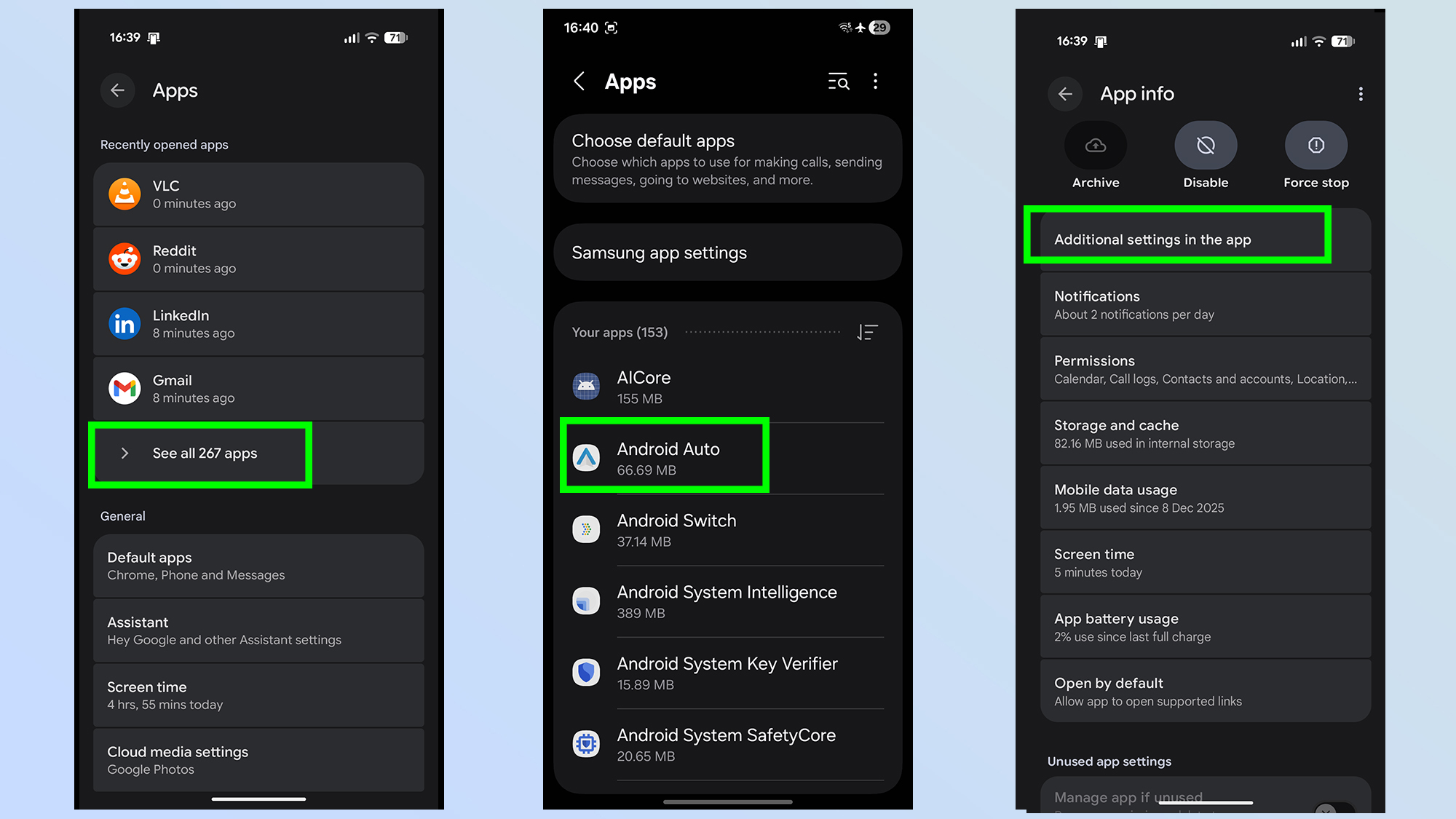 אפשרויות מפתחי אנדרואיד אוטומטי