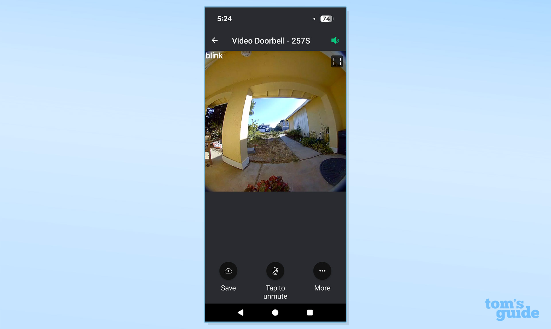 צילום מסך של אפליקציית Blink Video Doorbell (דור שני).