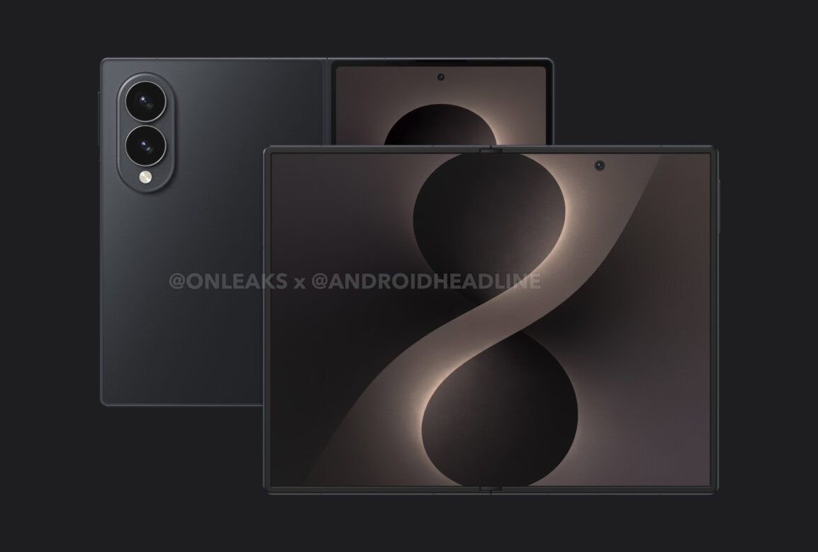 Leaked renders of the Samsung Galaxy Z Fold 8 Wide