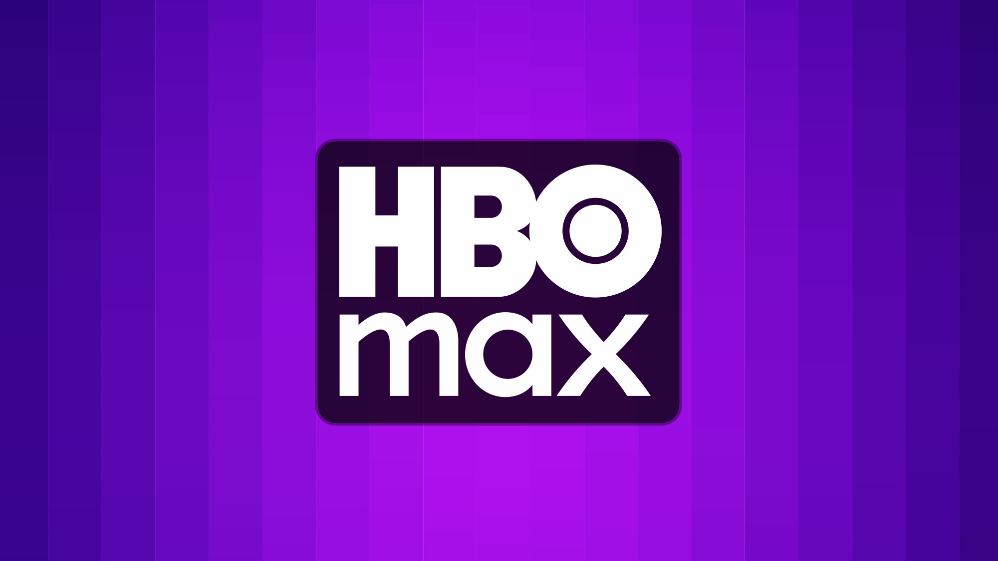 לוגו HBO Max על רקע פסים סגולים