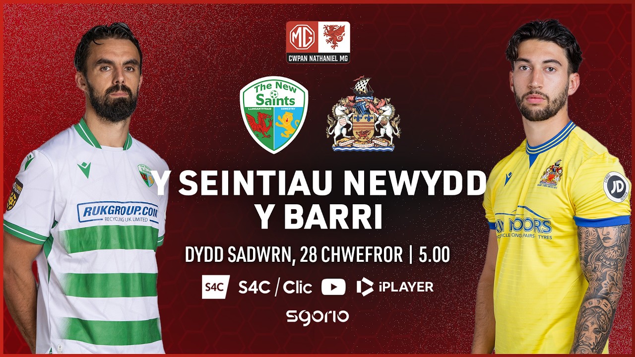PÊL-DROED BYW: Y Seintiau Newydd v Y Barri | Rownd Derfynol Cwpan Nathaniel MG | Sylwebaeth Gymraeg - YouTube