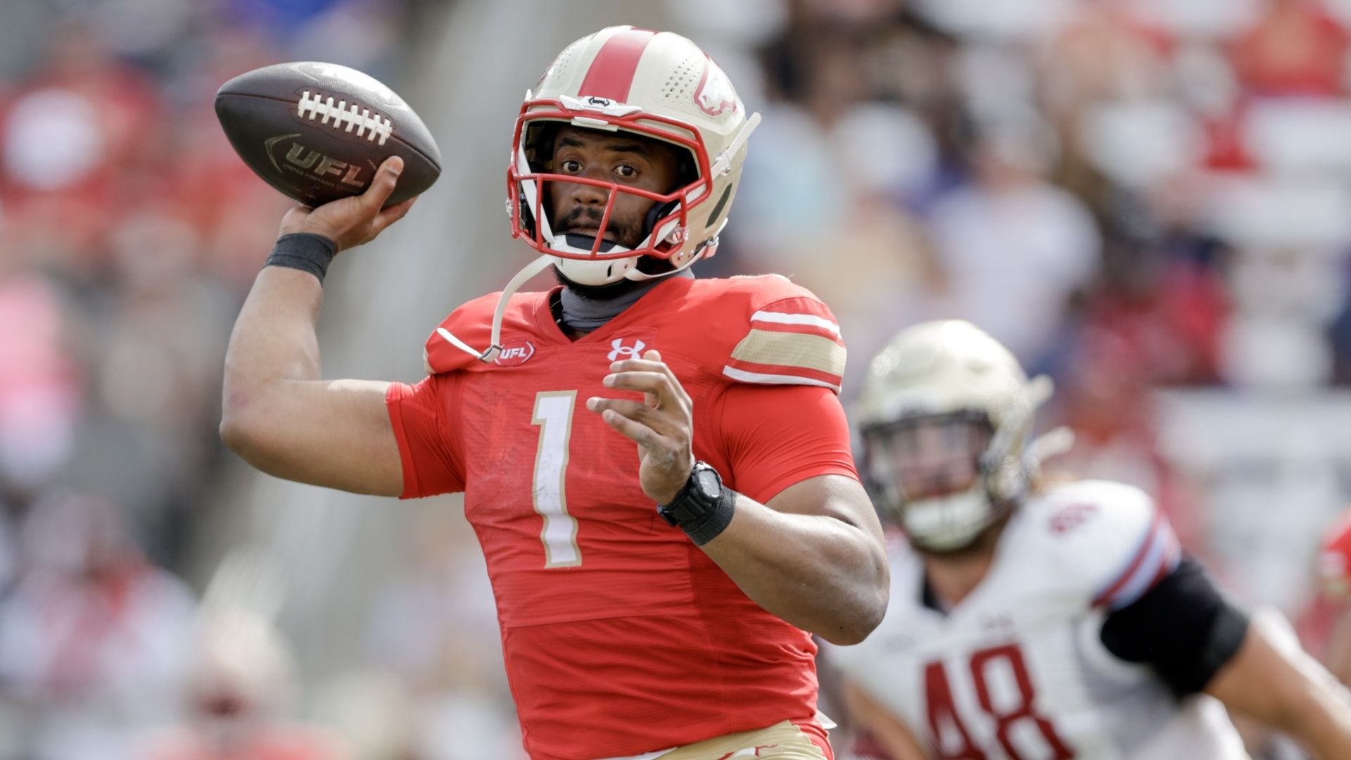 Former Birmingham Stallions QB J'Mar Smith in UFL action