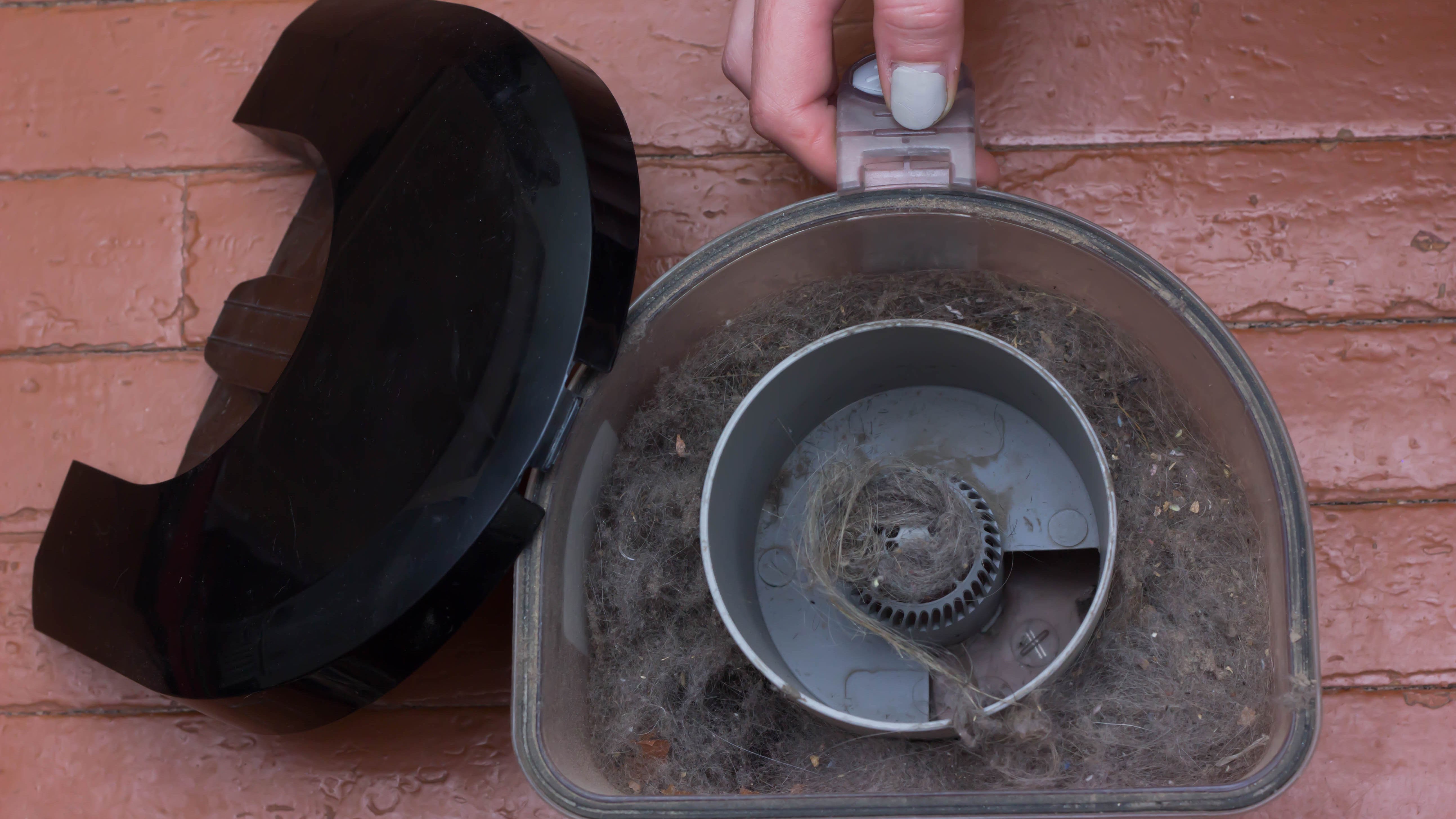 מיכל אבק מלא של שואב אבק