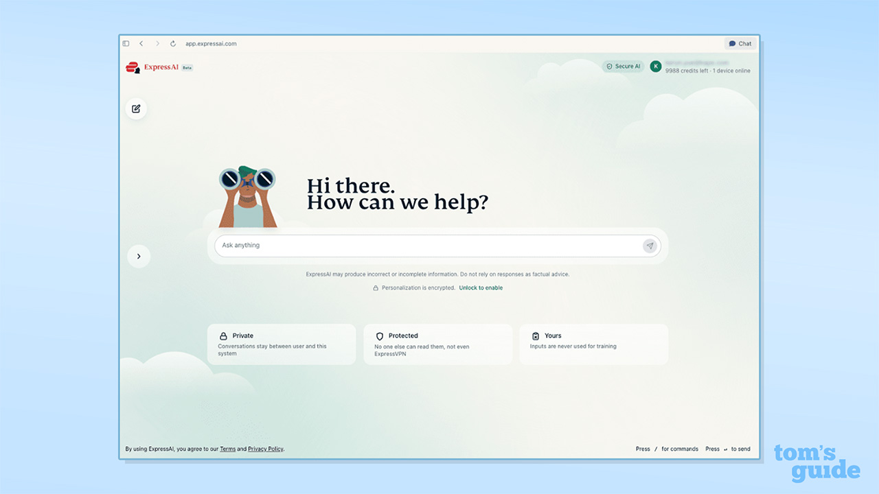 צילום מסך של מסך הבית של ExpressAI