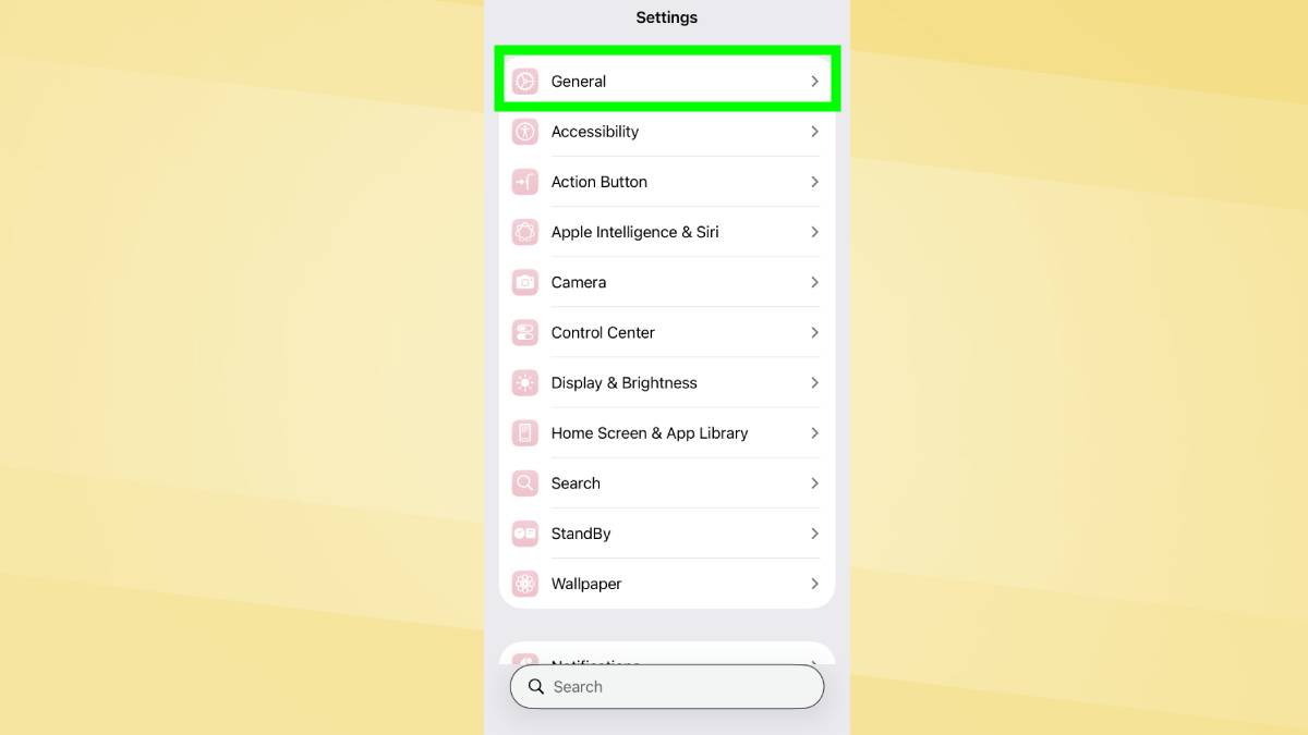 כללי מודגש בהגדרות באייפון