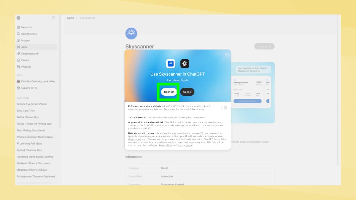 חבר את Skyscanner ל-ChatGPT