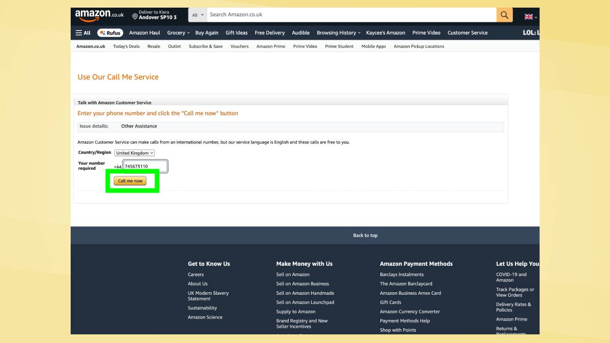 התקשר אלי עכשיו מודגש באמזון