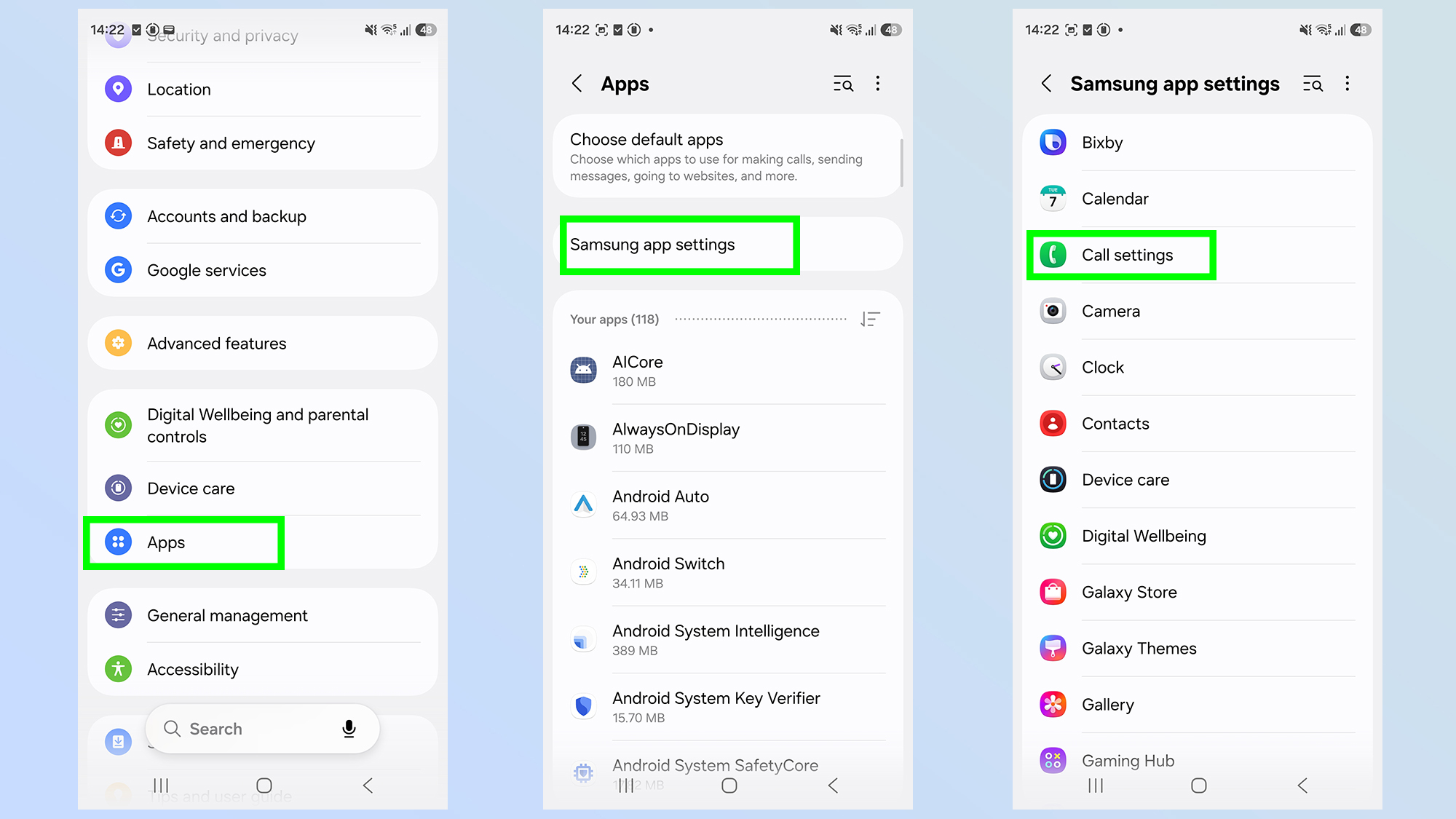 כיצד להגדיר סינון שיחות בגלקסי s26