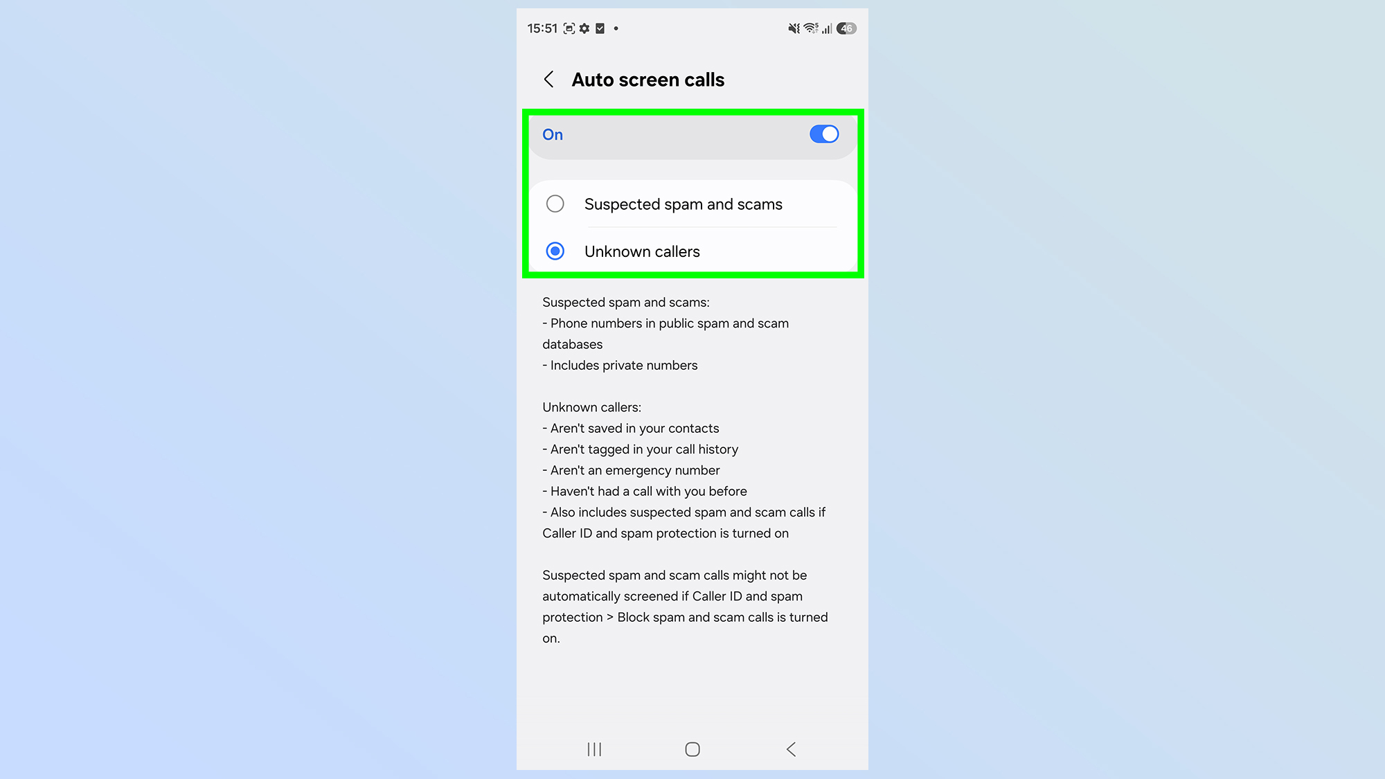 כיצד להגדיר סינון שיחות בגלקסי s26