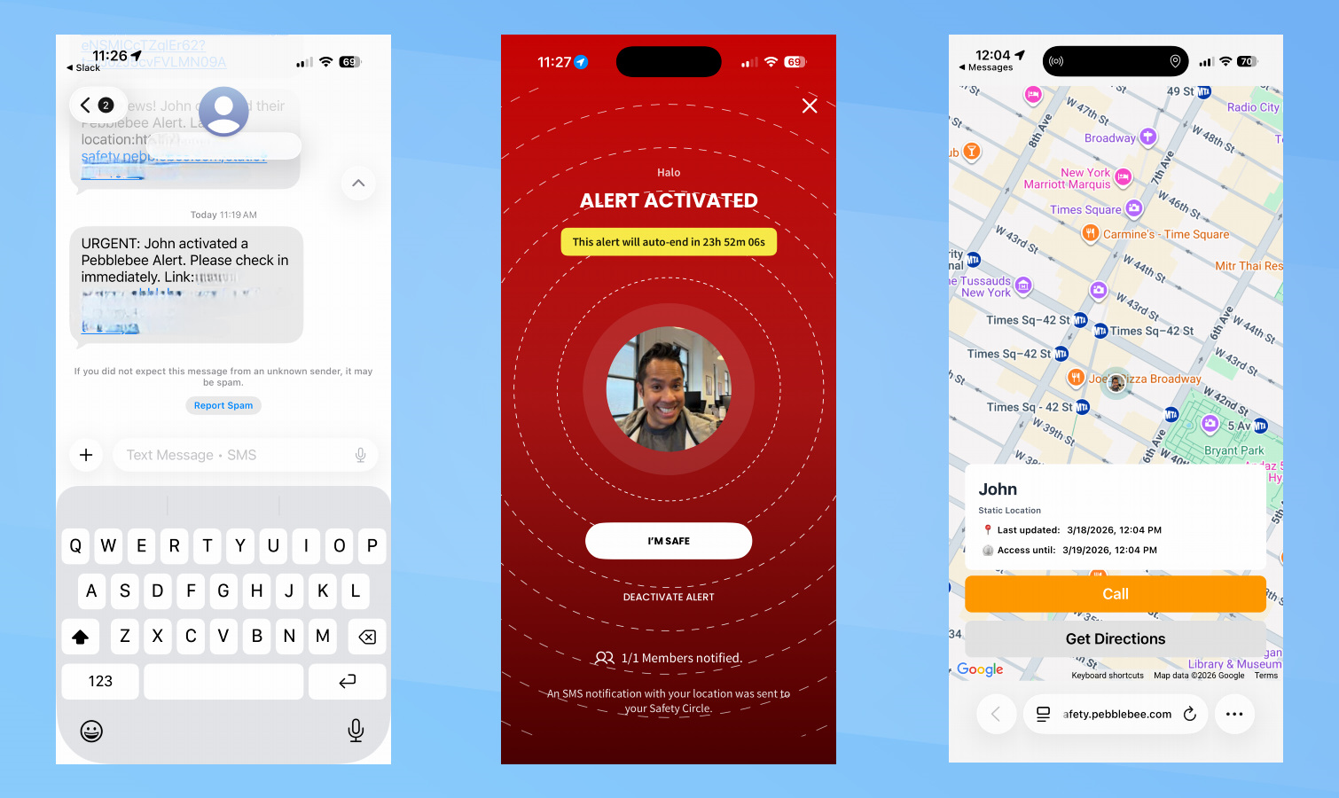 צילומי מסך של Pebblebee Halo.