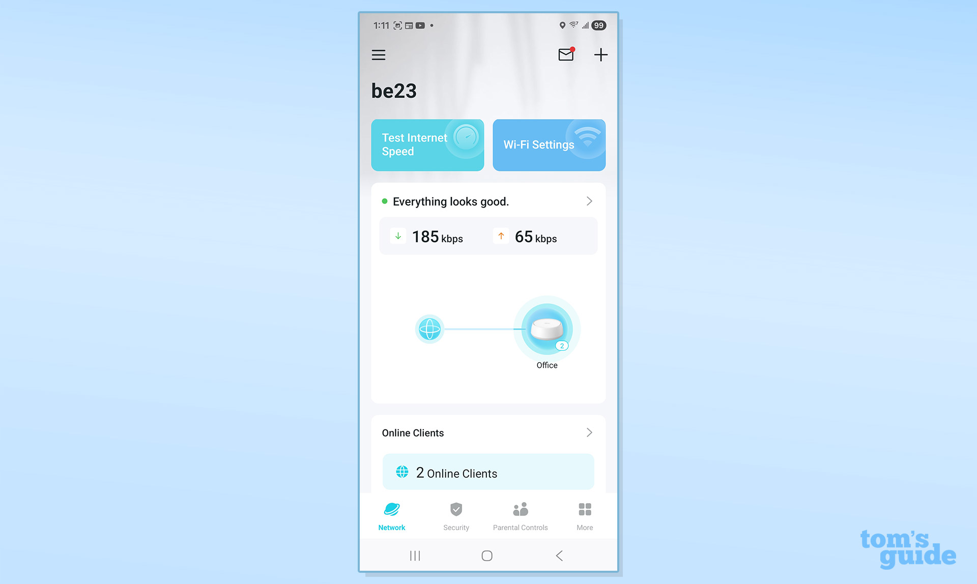 צילום מסך מאפליקציית נתב הרשת TP-Link Deco BE23