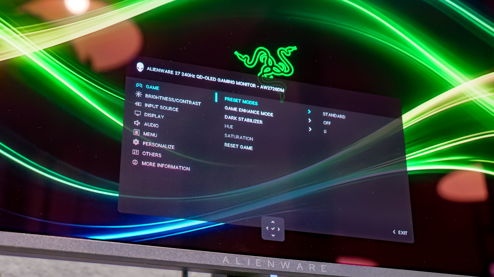 ממשק Alienware AW2726DM