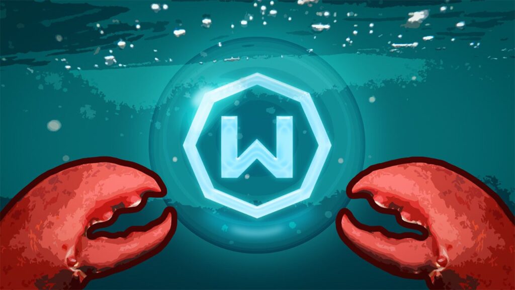 Windscribe graphic showing its VPN logo underwater with a pair of red crab claws
