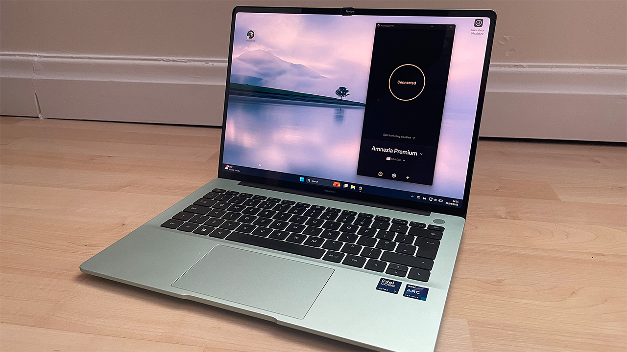 AmneziaVPN פתוח במחשב הנייד של Windows