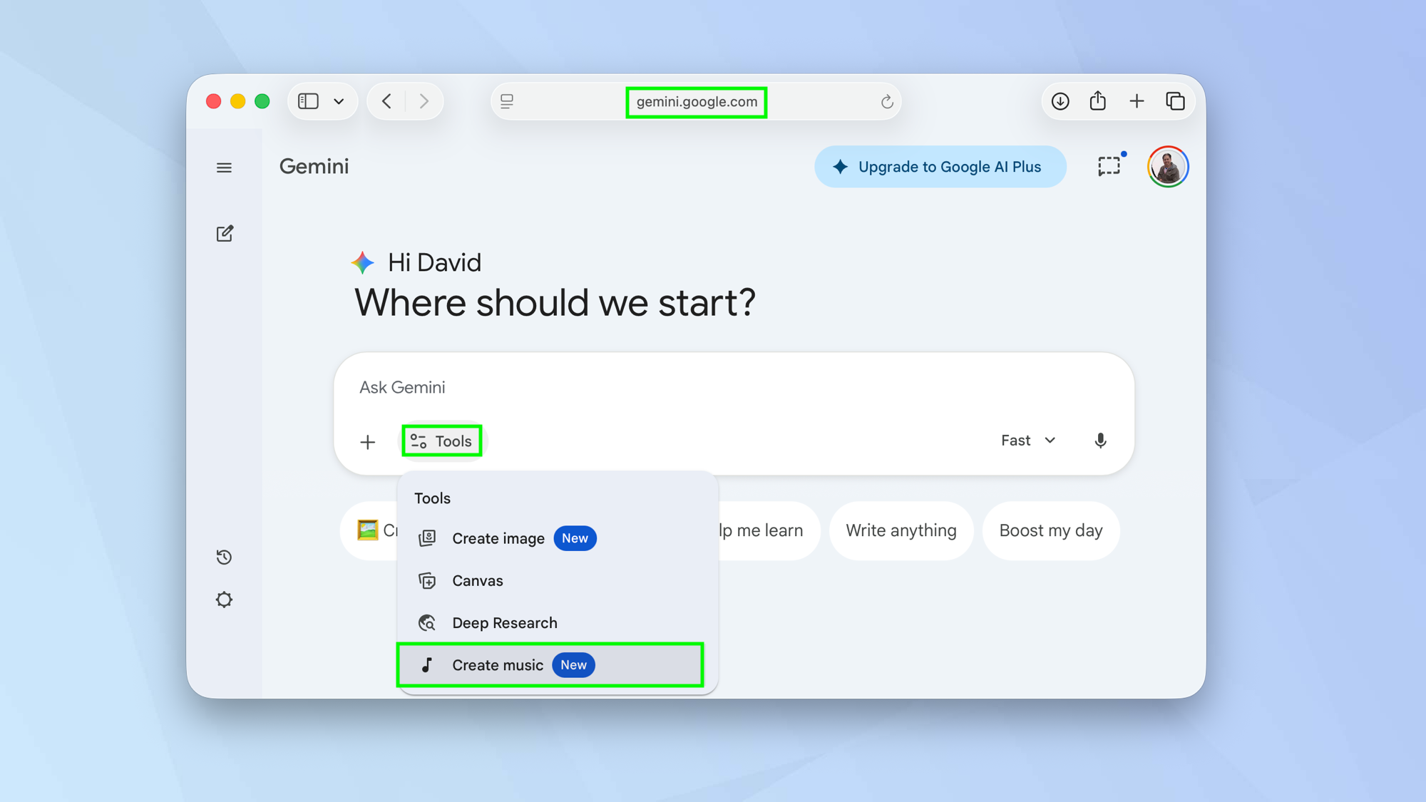 צור מנגינות קצרות של 30 שניות באמצעות Gemini