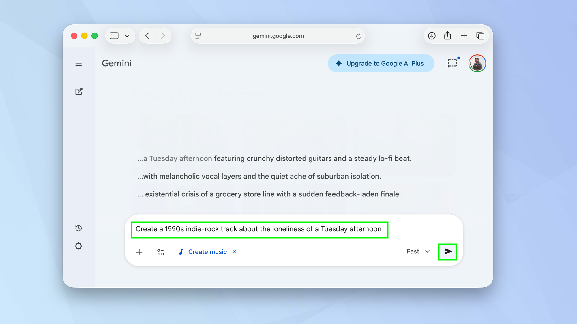 צור מנגינות קצרות של 30 שניות באמצעות Gemini