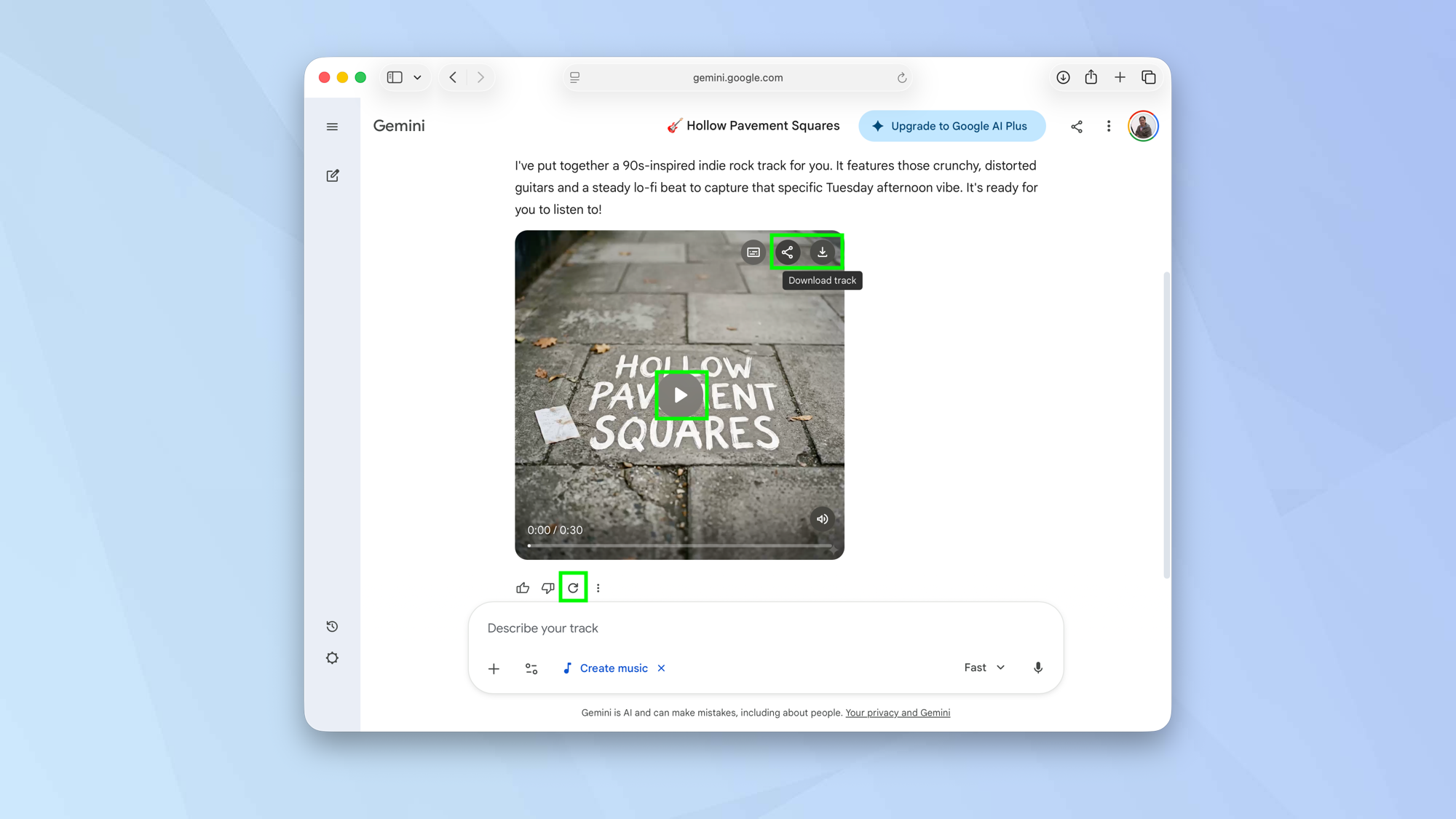צור מנגינות קצרות של 30 שניות באמצעות Gemini