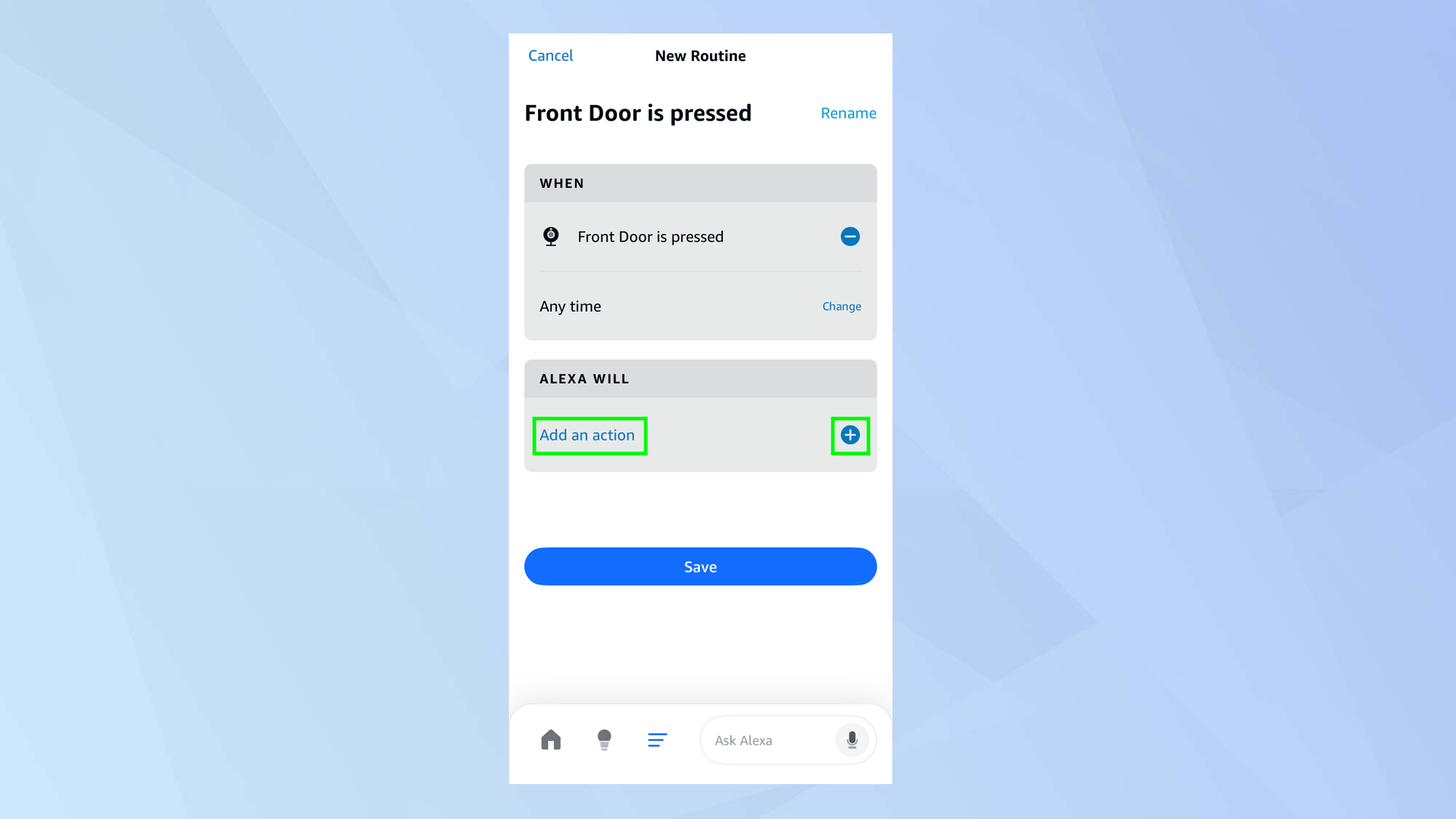צור שגרות של Alexa המופעלות על ידי מכשיר ה-Ring שלך