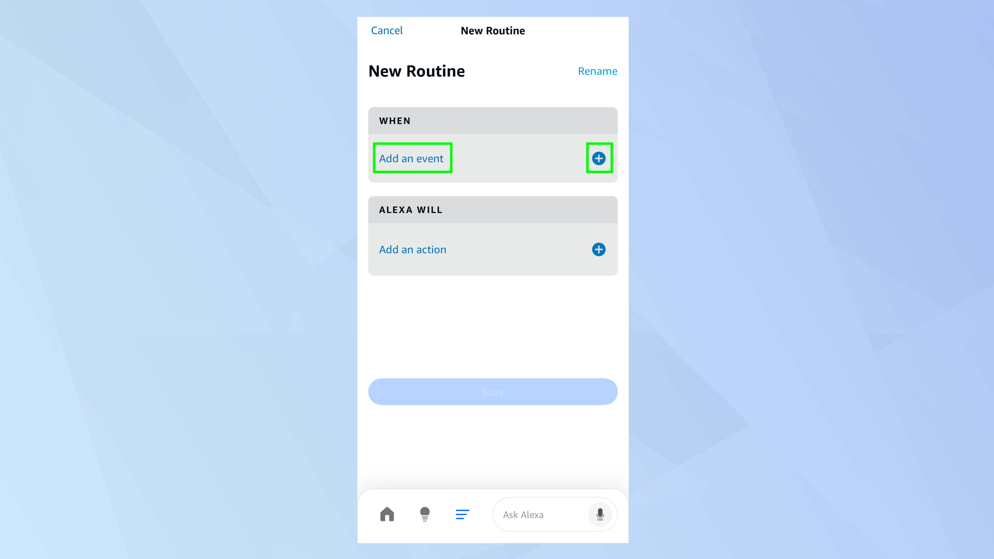 צור שגרות של Alexa המופעלות על ידי מכשיר ה-Ring שלך