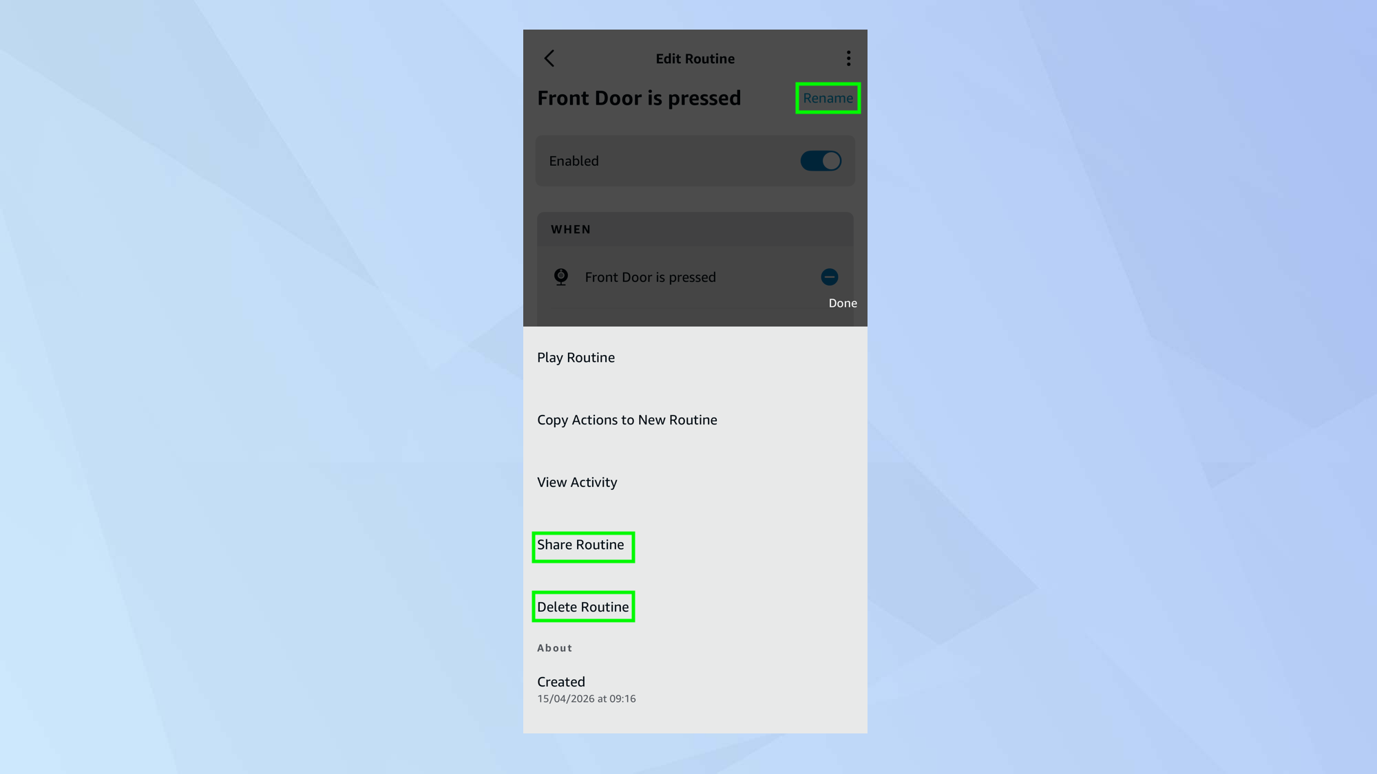 צור שגרות Alexa המופעלות על ידי מכשיר ה-Ring שלך
