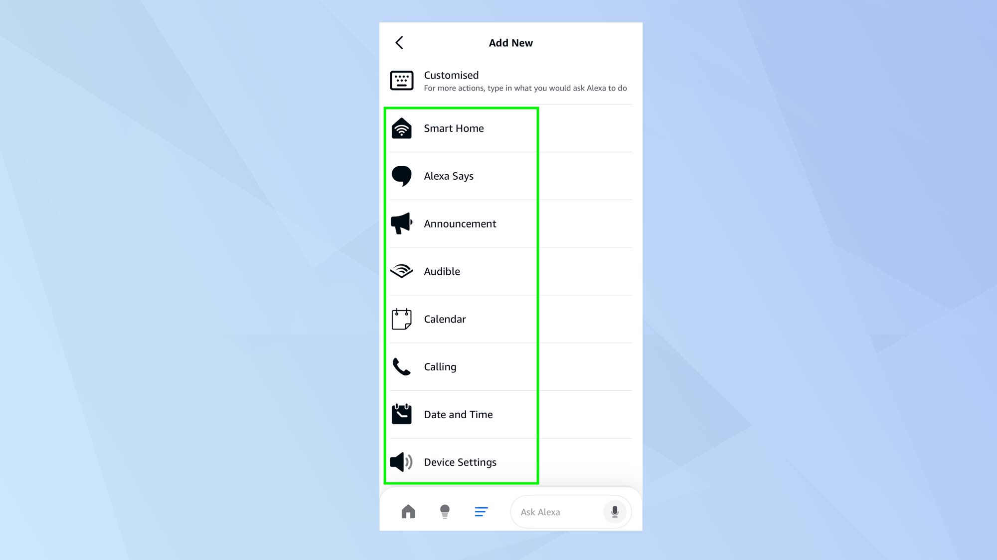 צור שגרות של Alexa המופעלות על ידי מכשיר ה-Ring שלך