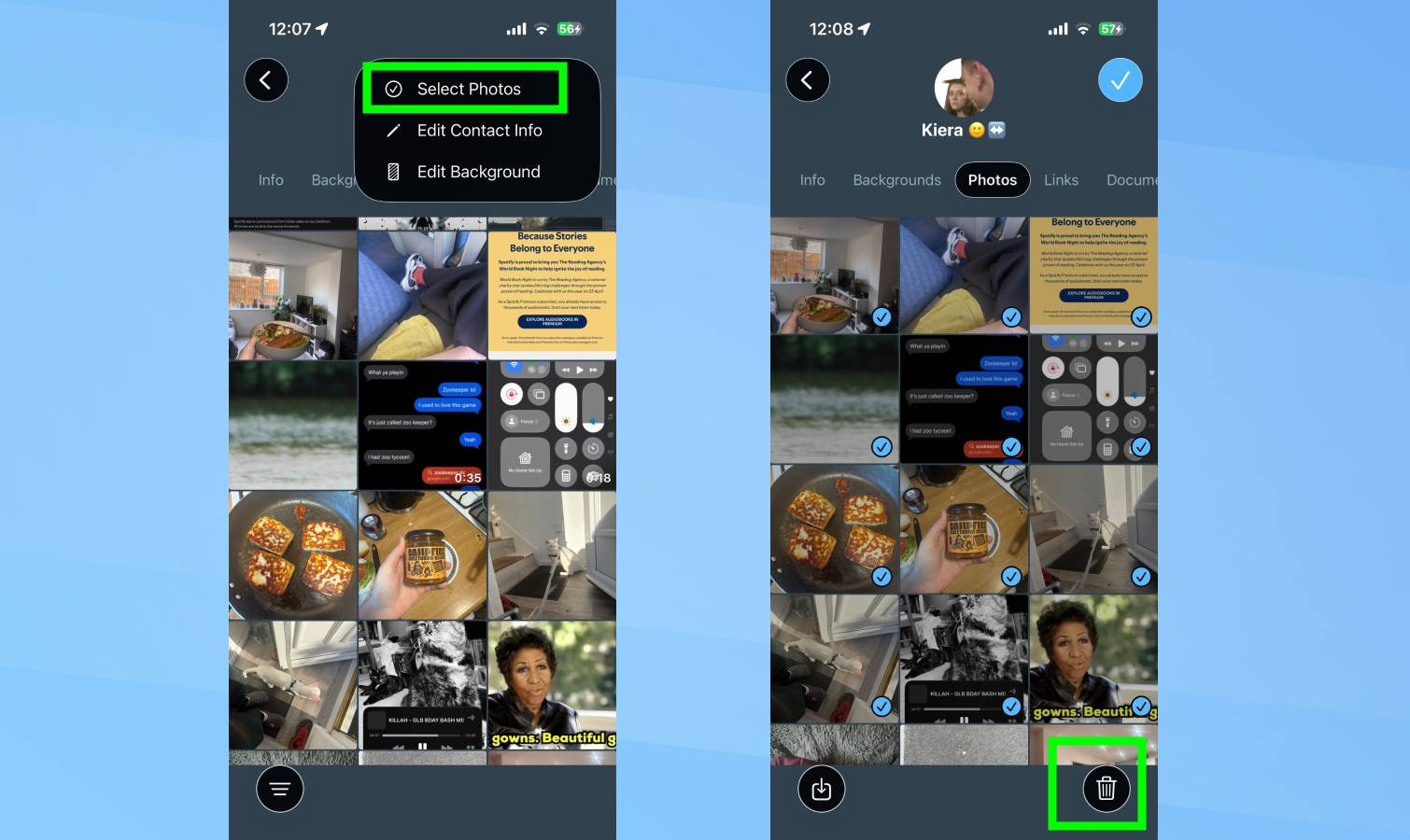 מחיקת קבצים מצורפים להודעות באייפון