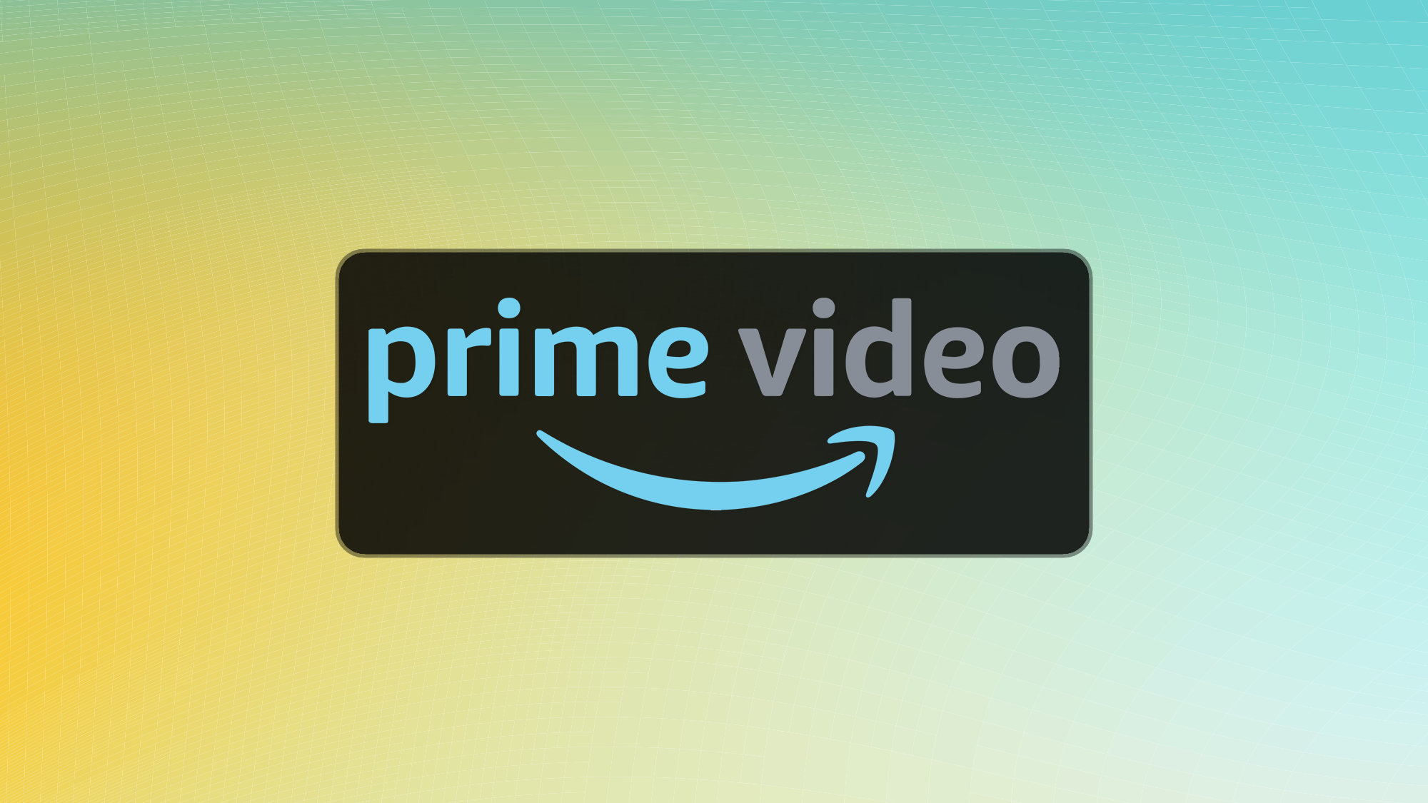 לוגו Prime Video על רקע כחול צהוב
