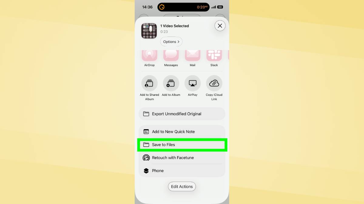 שמור בקבצים באייפון