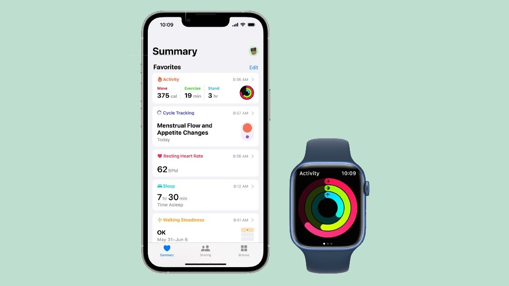 Apple Health באייפון וב-Apple Watch