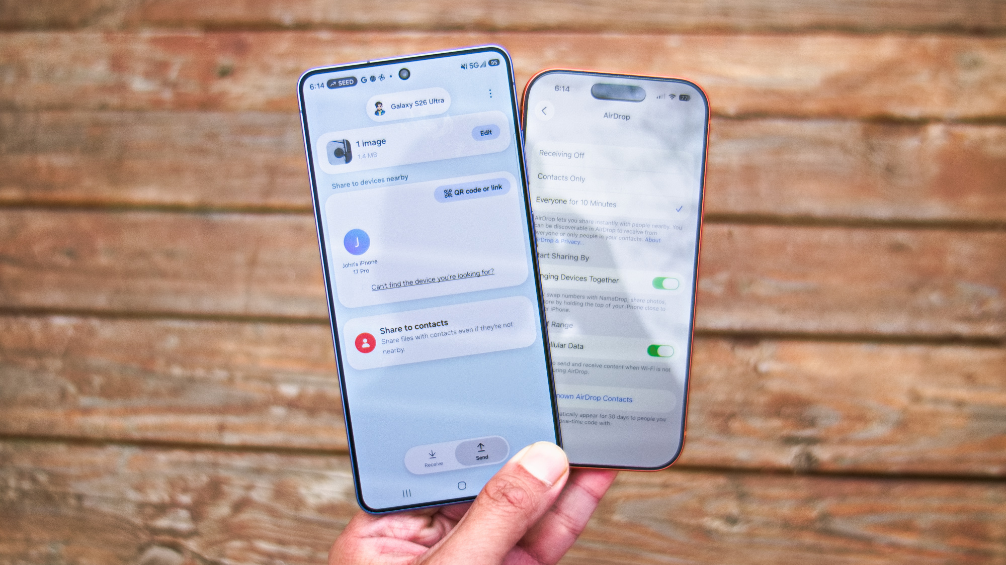 אנדרואיד לאייפון AirDrop.