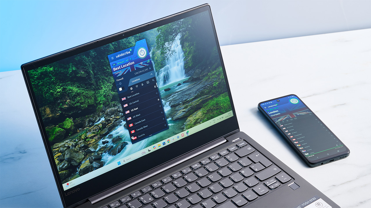 Windscribe פועל בחינם במחשב Windows ובסמארטפון אנדרואיד