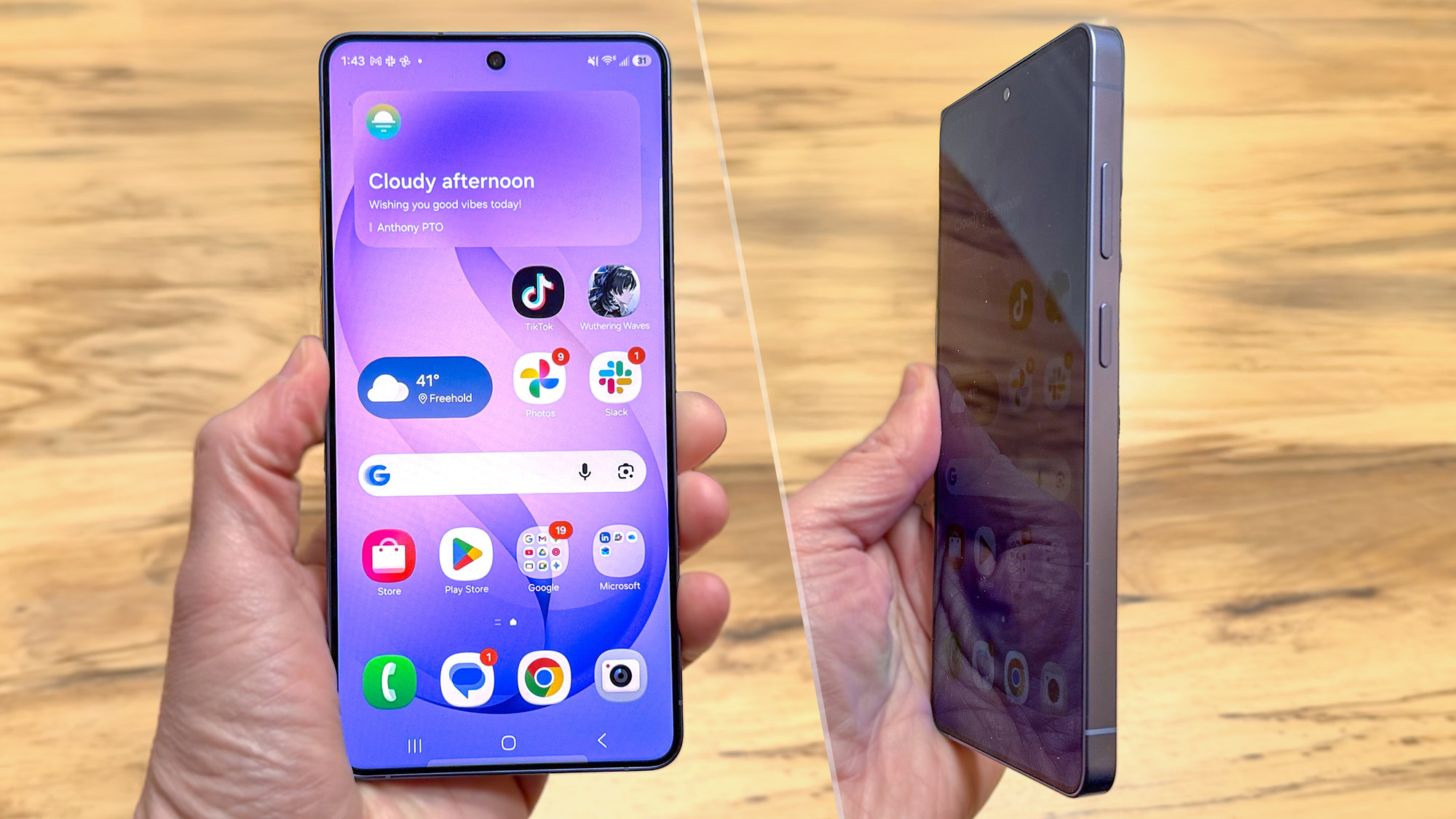 Samsung Galaxy S26 Ultra מבט קדמי ופרופיל