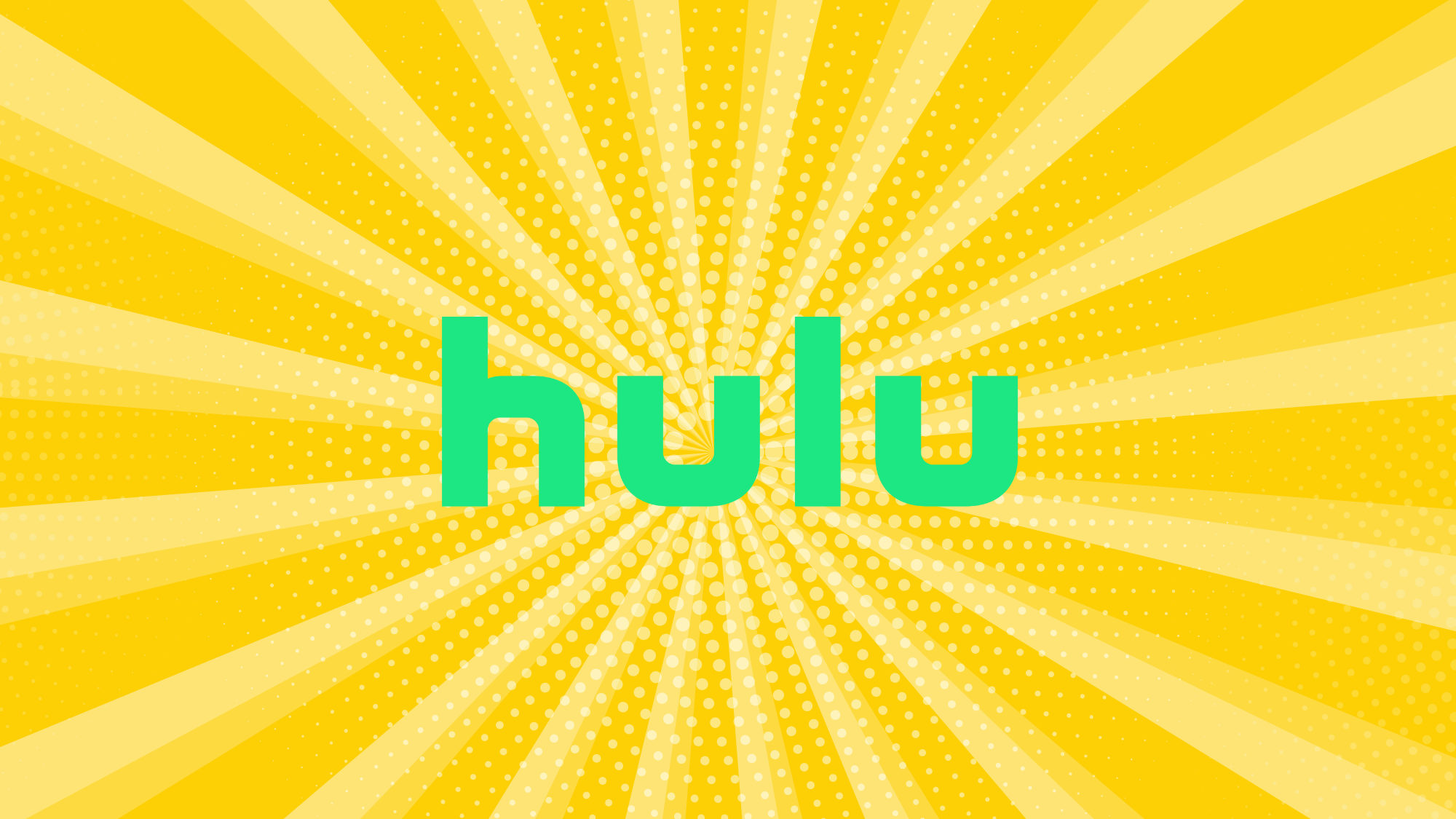לוגו Hulu על רקע קרניים צהובות