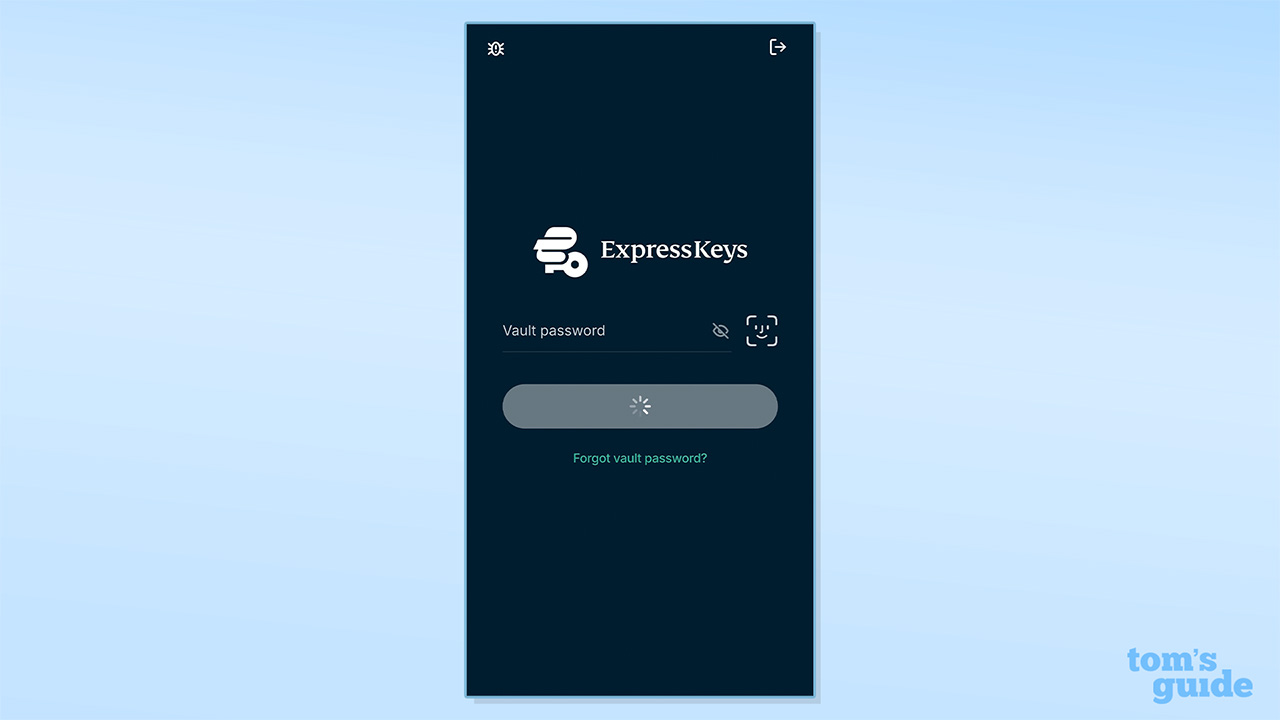 צילום מסך של התחברות לנייד של ExpressKeys