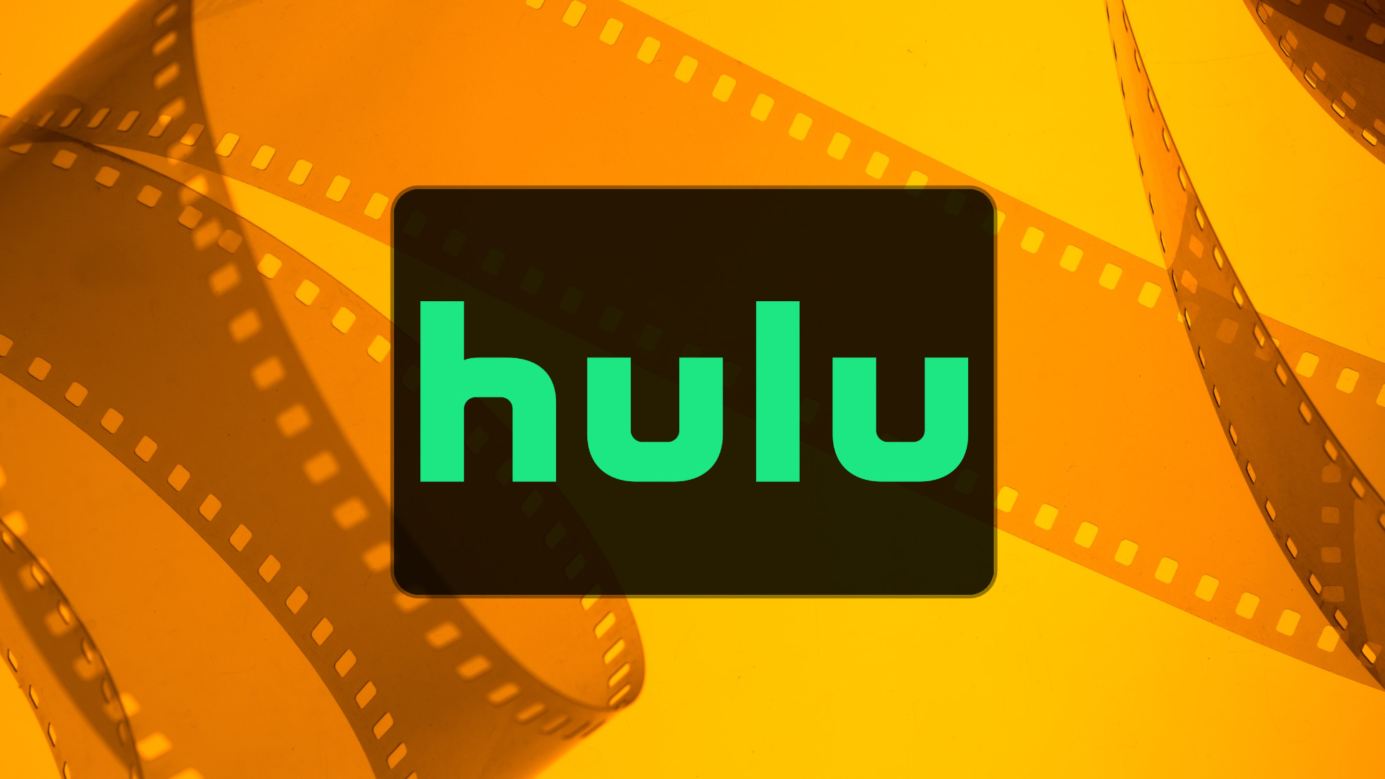 לוגו Hulu על רקע סליל סרט כתום
