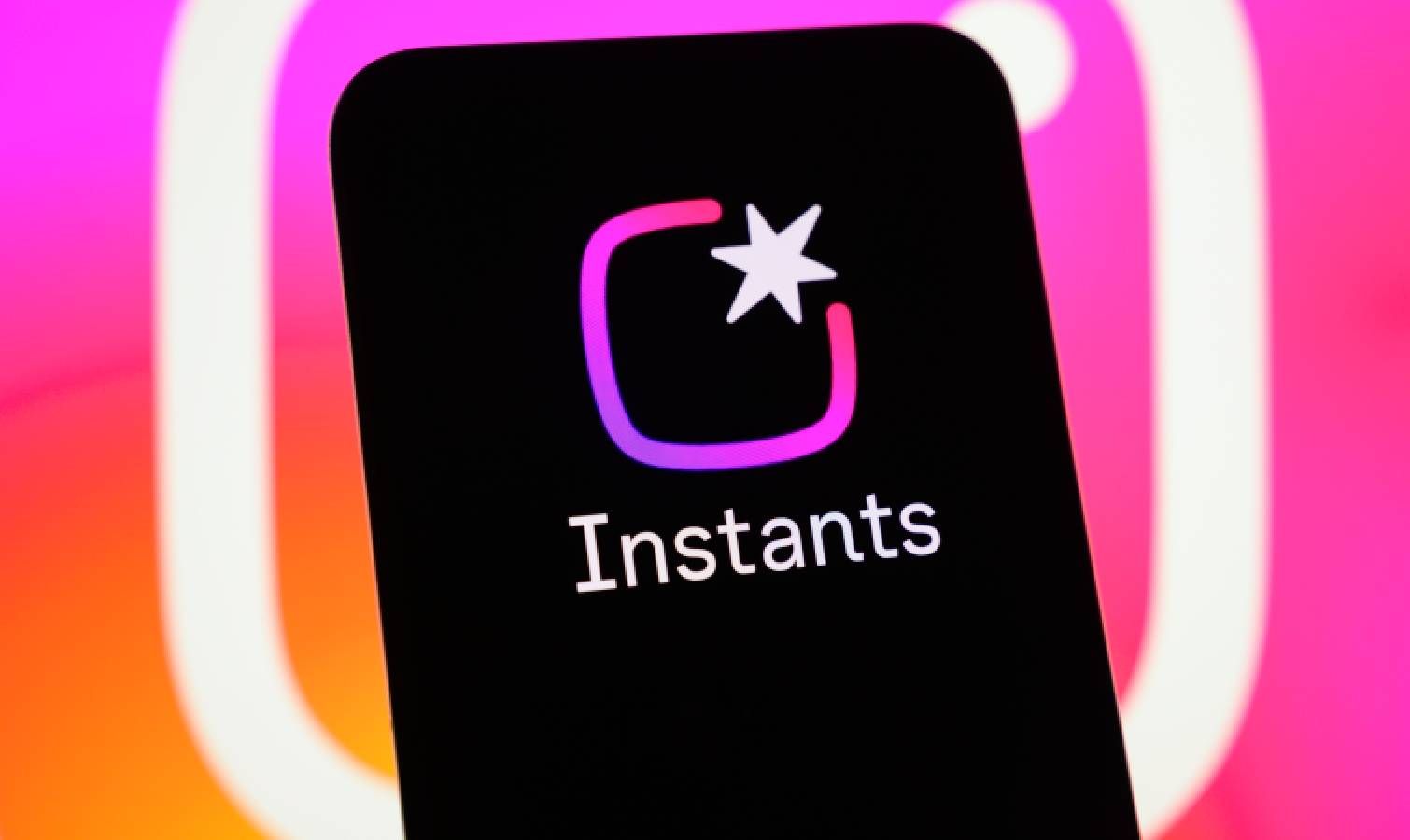 Instagram instants next to Instagram logo
