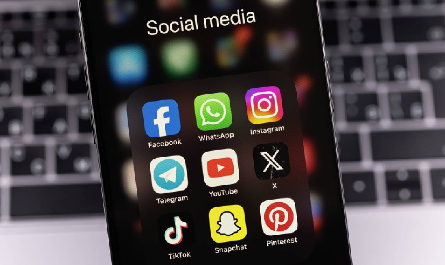 iPhone showing social media apps