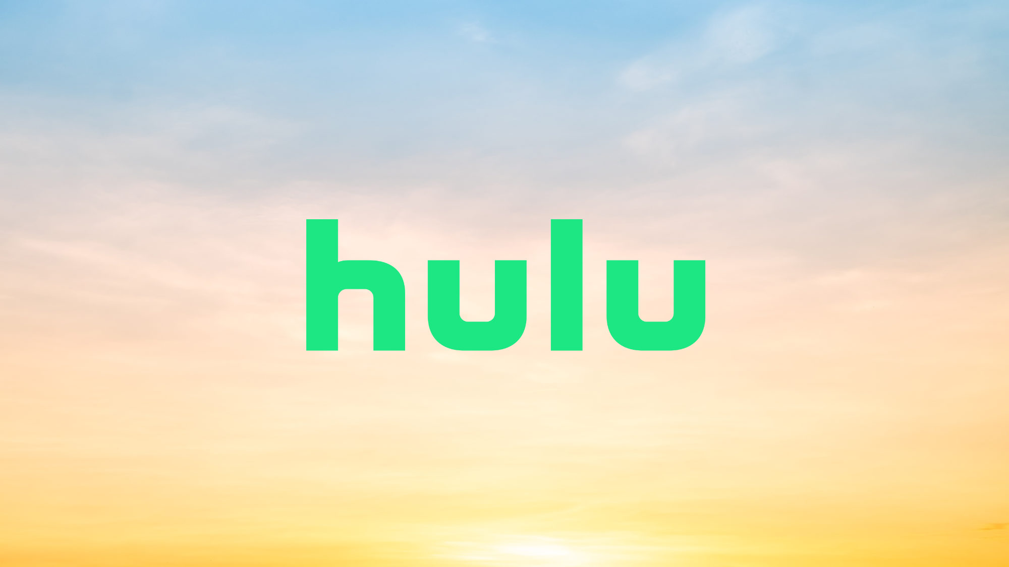 לוגו Hulu על רקע שקיעה
