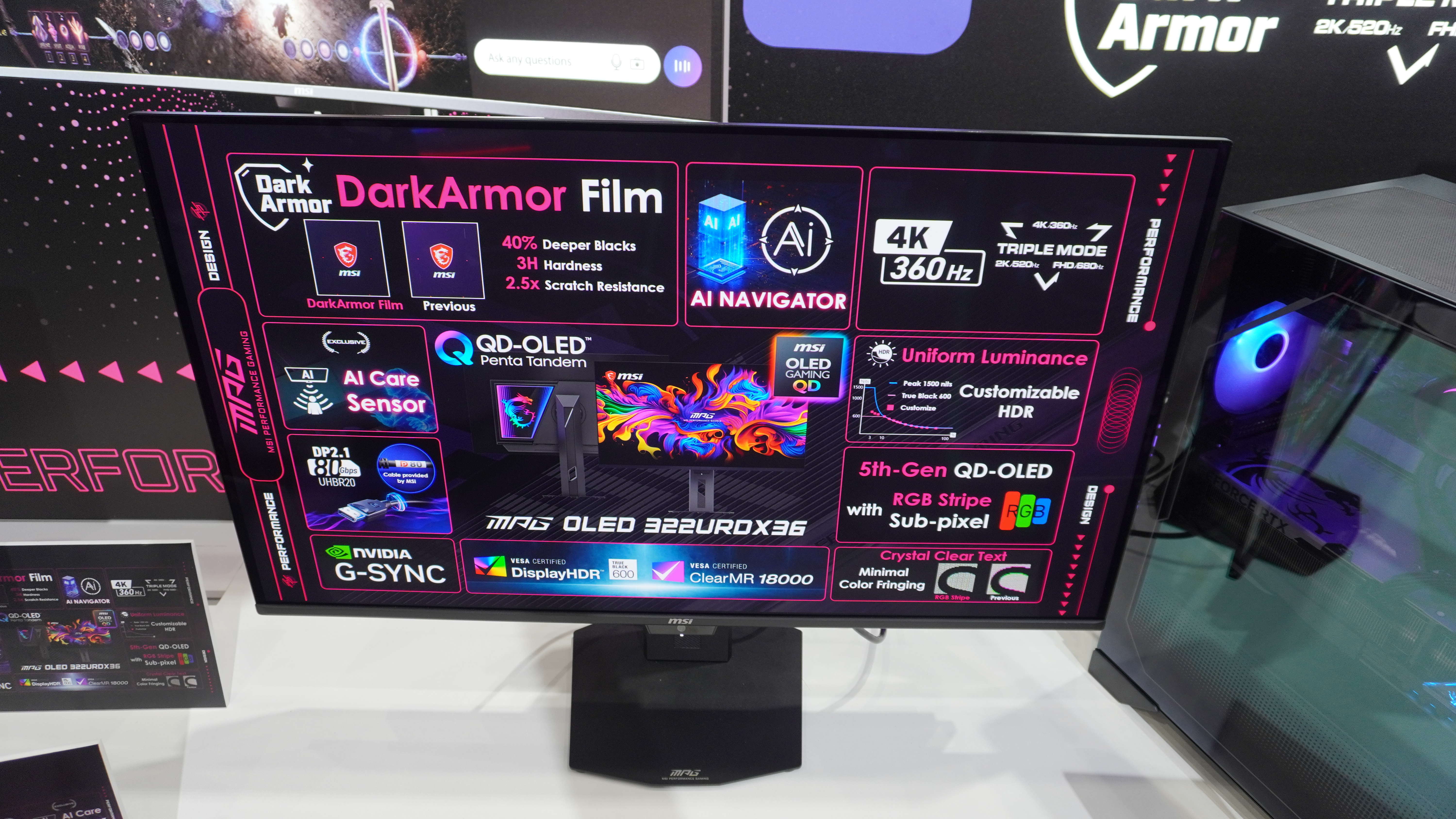 צג משחקי MSI משולש QD-OLED